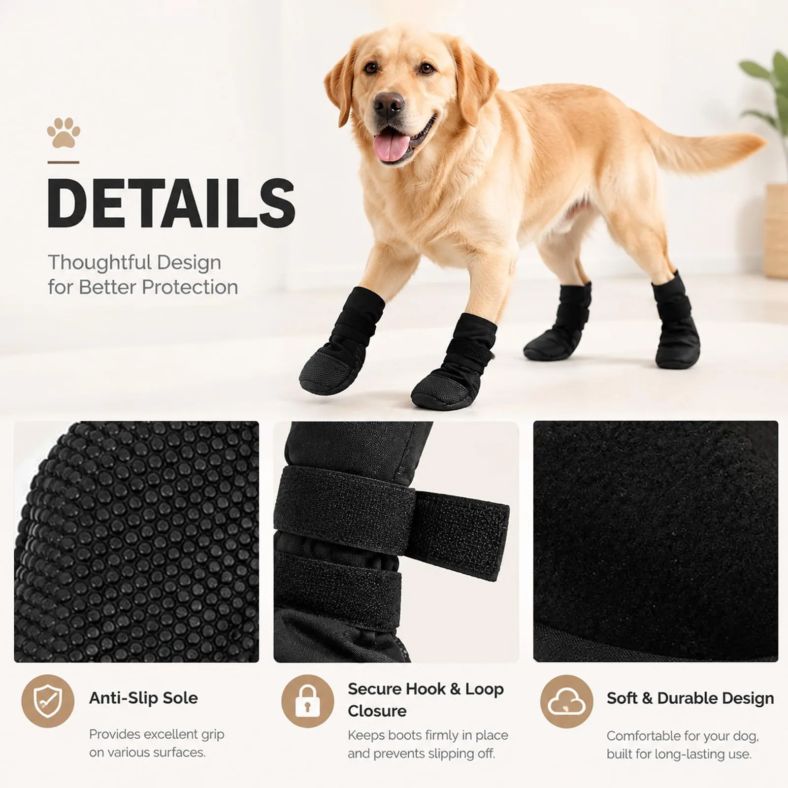 Scarpe per cani, protezione contro le perdite, antiscivolo, protezione - immagine 3