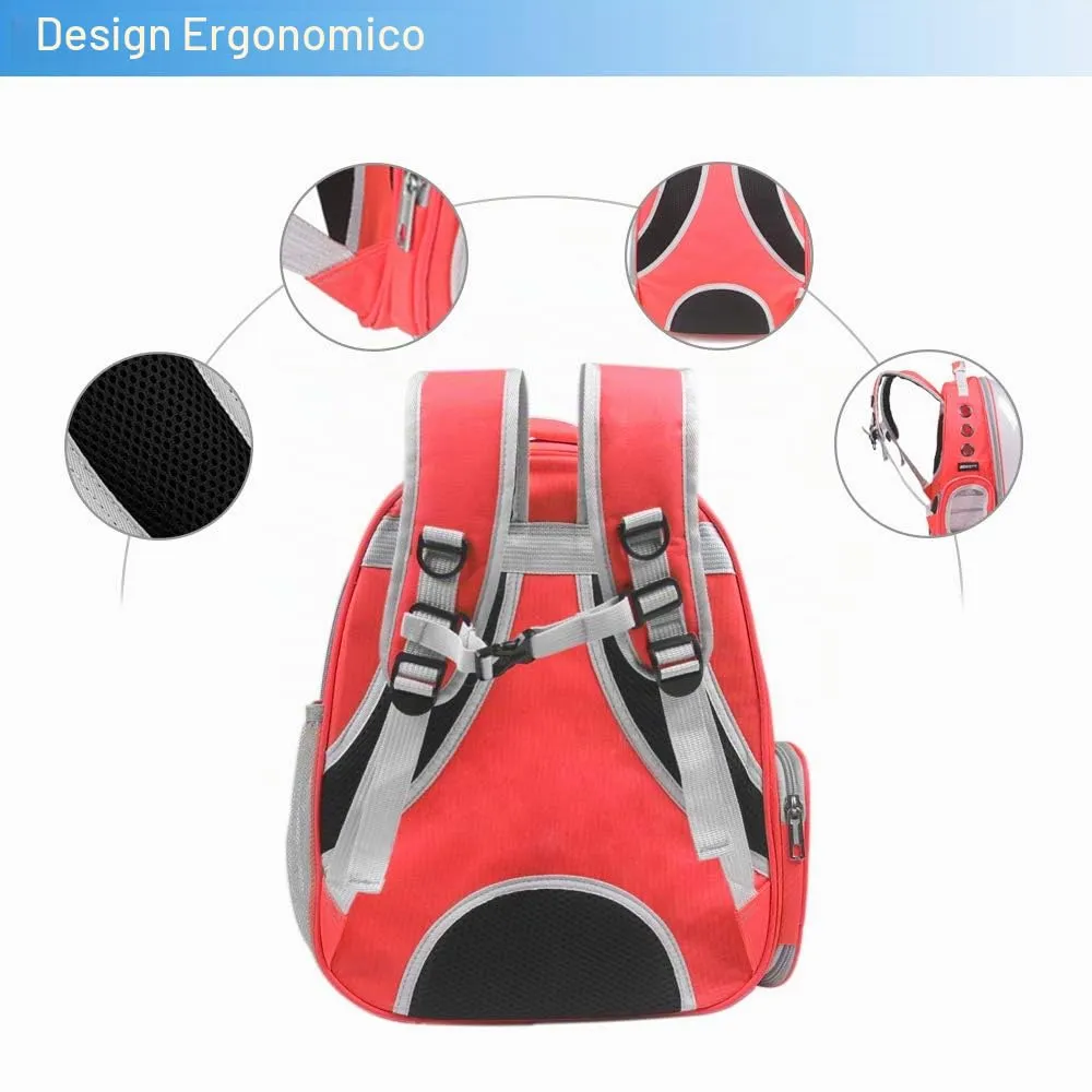BEIKOTT Zaino per gatti, borsa per il trasporto, zaino per cani, zaino per cani di piccola taglia, cuccioli, cani, conigli, compagnia aerea approvato, ventilato, zaino trasparente per viaggi - immagine 4
