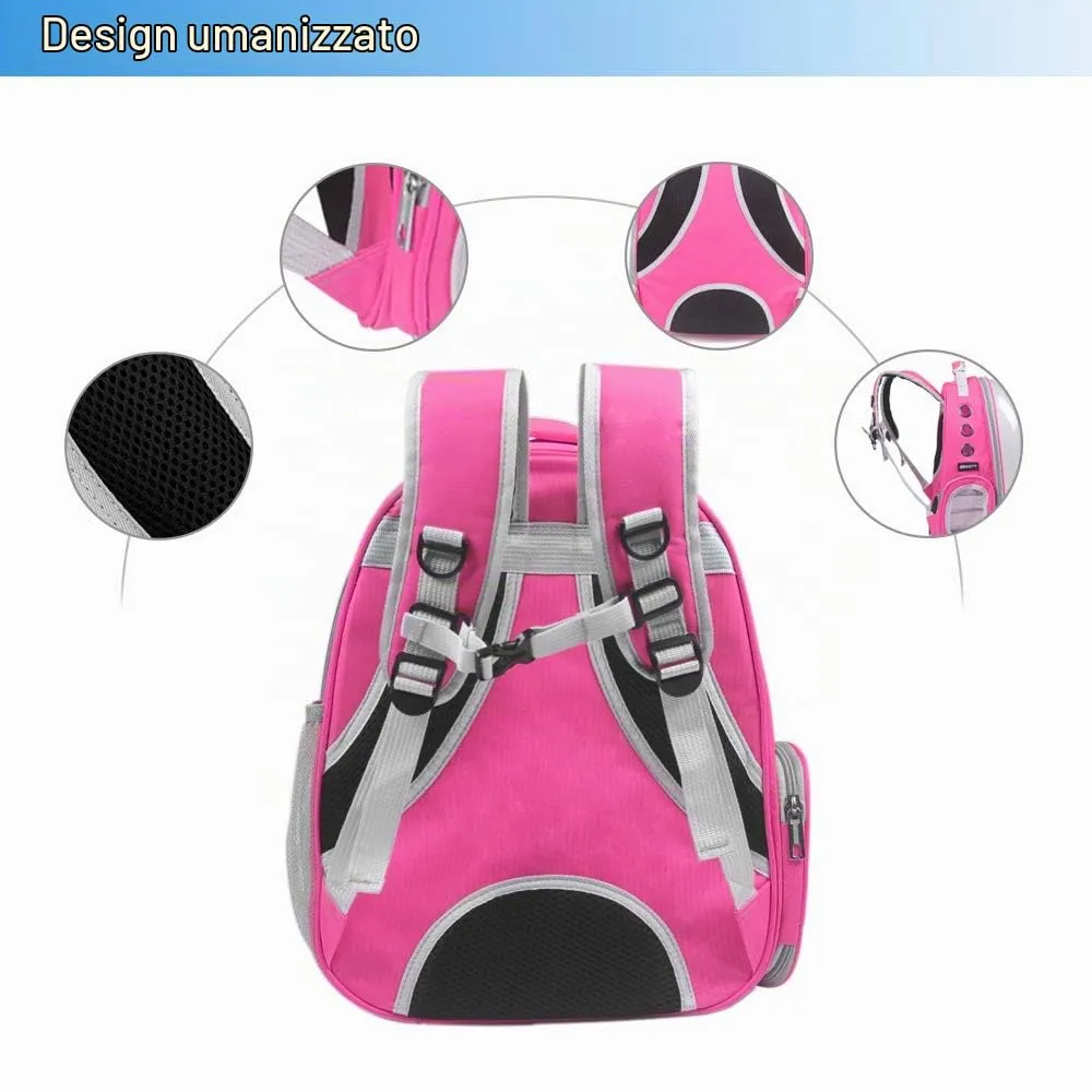 BEIKOTT Zaino per gatti, borsa per il trasporto, zaino per cani, zaino per cani di piccola taglia, cuccioli, cani, conigli, compagnia aerea approvato, ventilato, zaino trasparente per viaggi - immagine 4