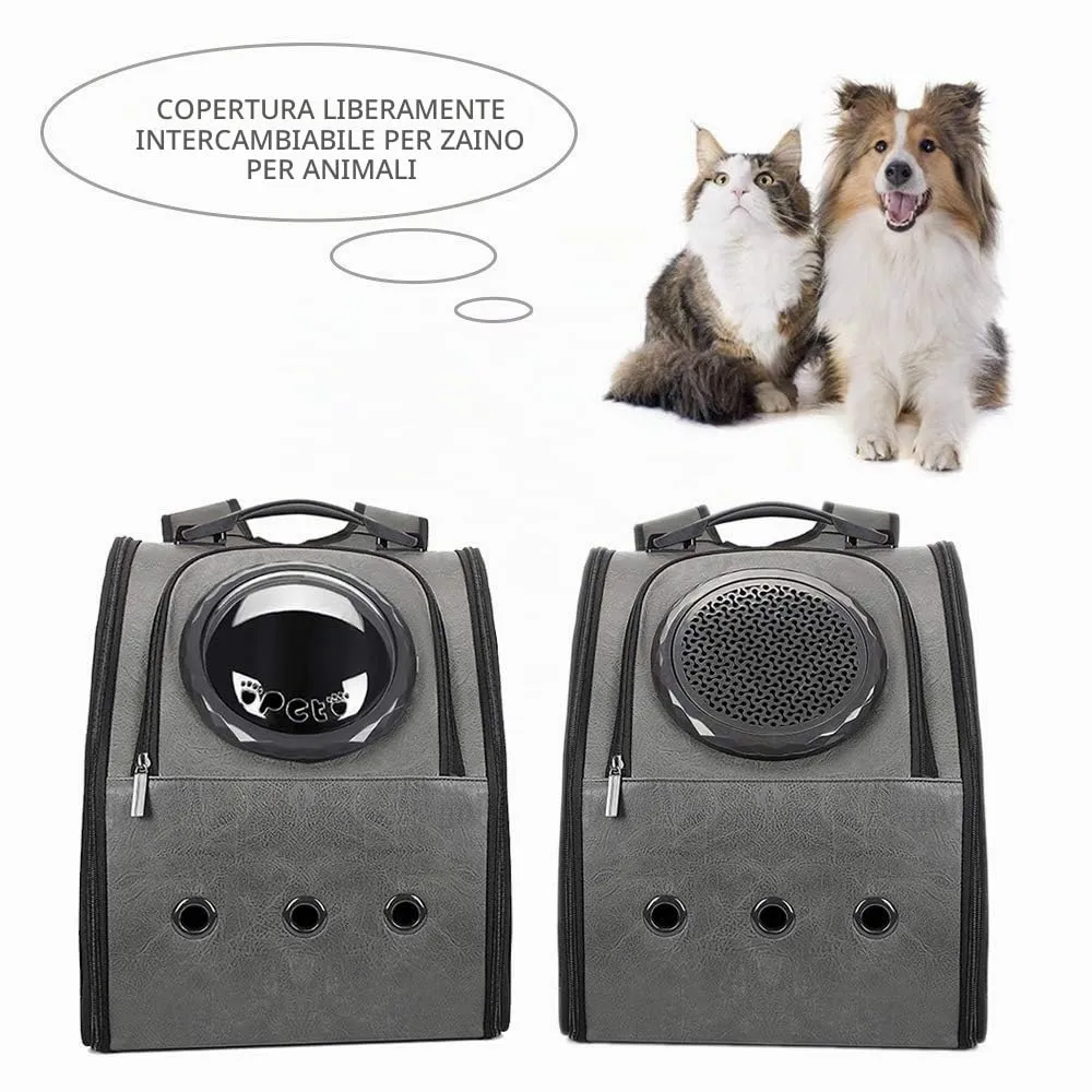 BEIKOTT Zaino per gatti, grande zaino a bolle per gatti, cuccioli, cani e uccelli, approvato dalle compagnie aeree, zaino in pelle ventilato per viaggi, escursioni e uso all'aperto - immagine 2