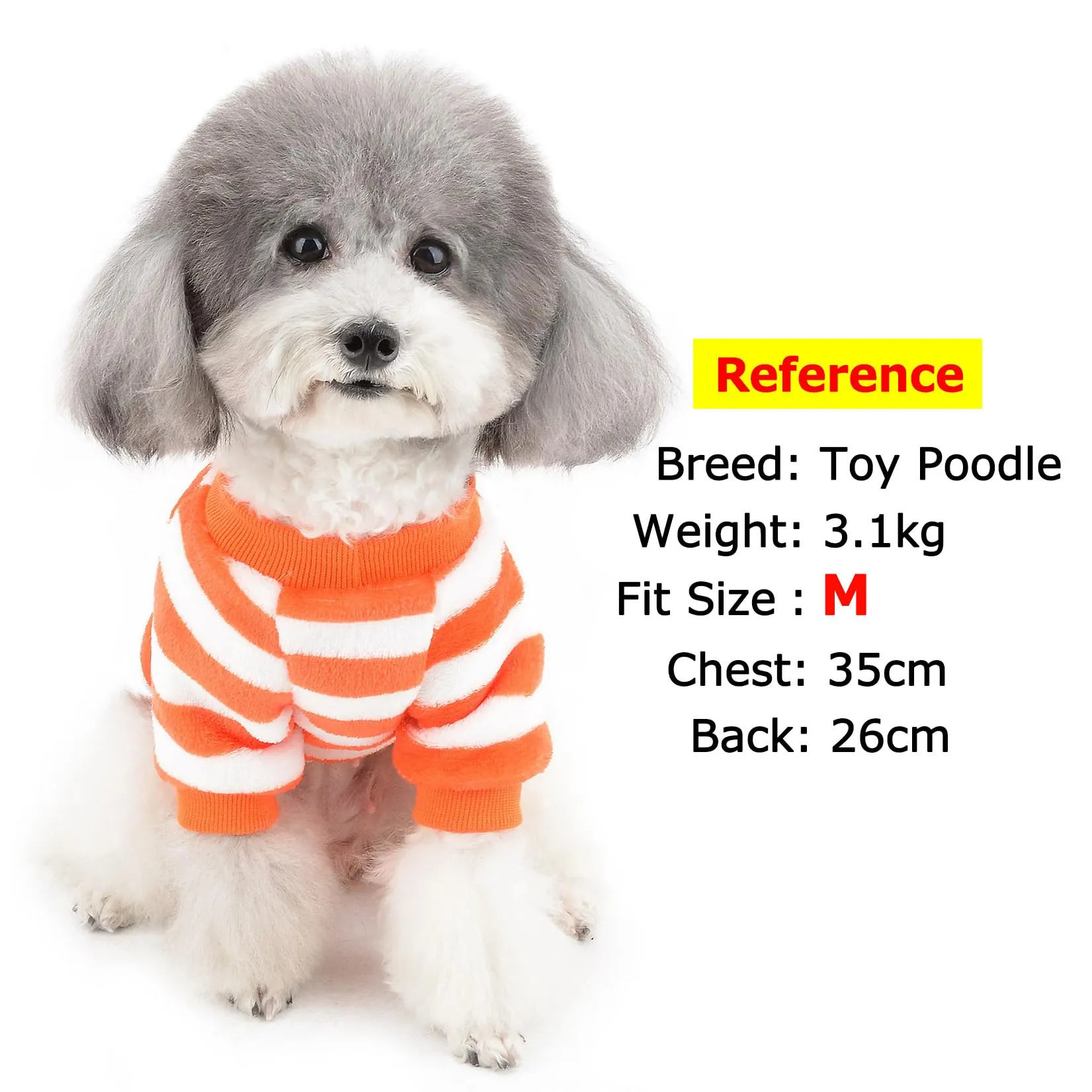 ZUNEA Maglione Invernale per Cani Piccola Taglia Cappottino in pile Caldo per Cuccioli Giacca Righe Morbida Velluto Chihuahua Gatti Giubbotti Abbigliamento Cani Ragazze Ragazzi Vestiti Arancione XL - immagine 3