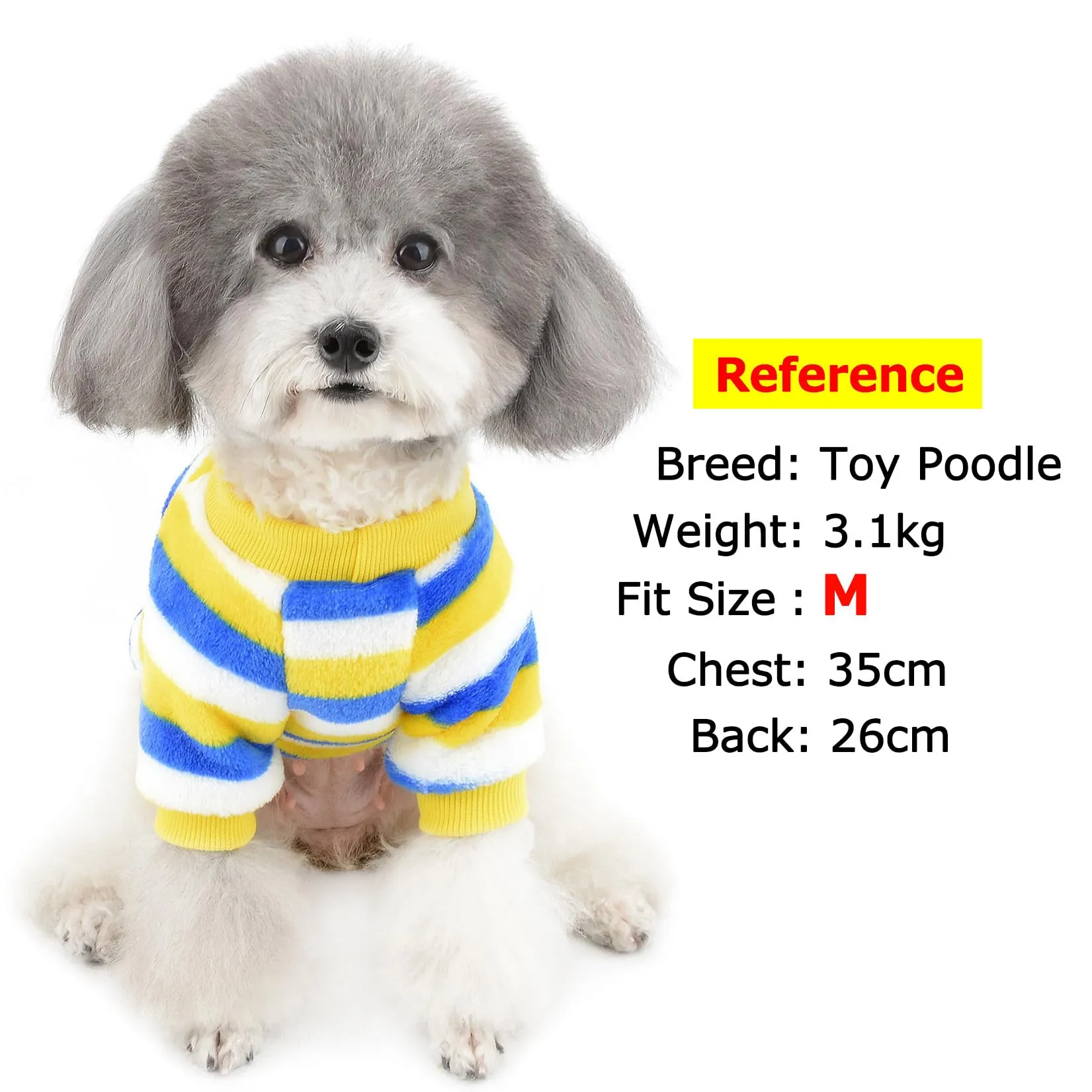ZUNEA Maglione Invernale per Cani Piccola Taglia Cappottino in pile Caldo per Cuccioli Giacca a Righe Super Morbida in Velluto Chihuahua Gatti Abbigliamento Cani Ragazze Ragazzi Vestiti Blu XL - immagine 3
