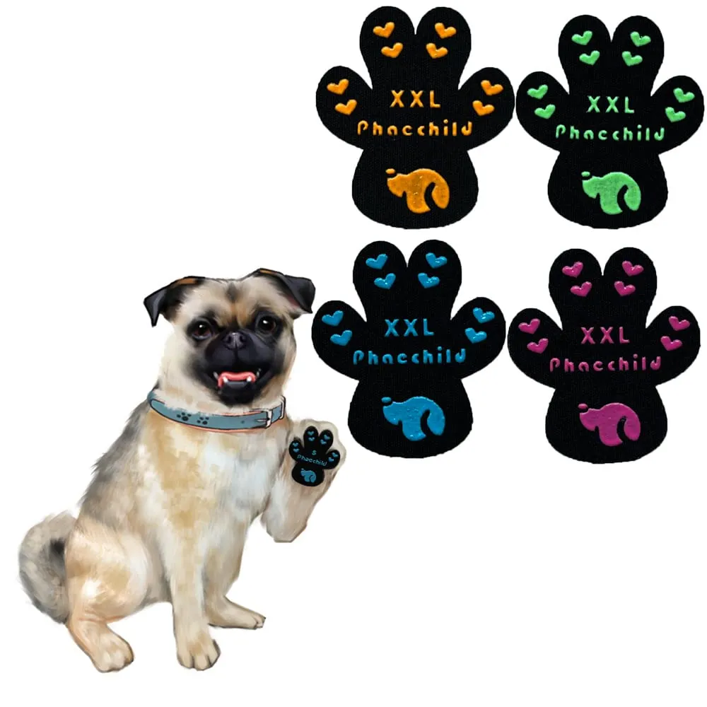 Phaechild Cani Protezioni Zampe Pads, Controllo trazione per Antiscivolo,dallo scivolamento su pavimenti scivolosi,Autoadesivo Cane Calze Scarpe per Cani Sostituzione Multicolore 80 pz - XXL - immagine 1