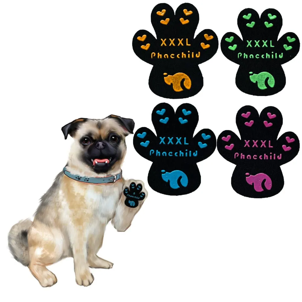 Phaechild Cani Protezioni Zampe Pads, Controllo trazione per Antiscivolo,dallo Scivolamento su Pavimenti scivolosi,Autoadesivo Cane Calze Scarpe per Cani Sostituzione Multicolore 80 pz - XXXL - immagine 1
