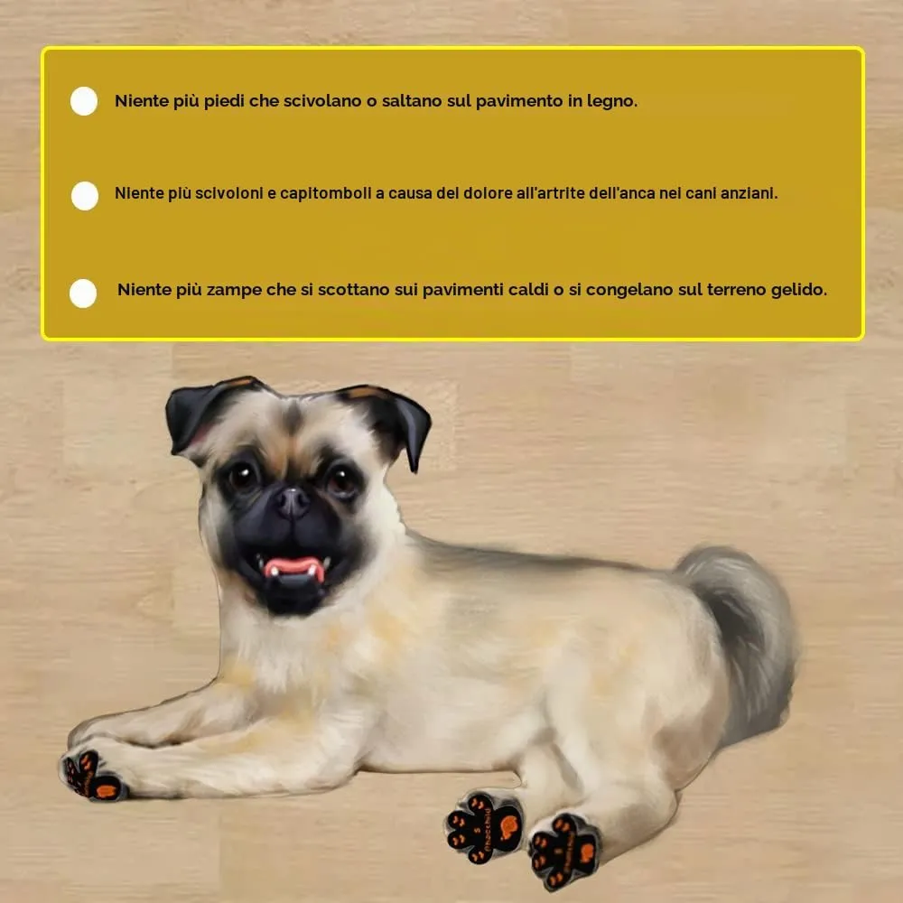 Phaechild Cani Protezioni Zampe Pads, Controllo trazione per Antiscivolo,dallo Scivolamento su Pavimenti scivolosi,Autoadesivo Cane Calze Scarpe per Cani Sostituzione Multicolore 80 pz - XL - immagine 6