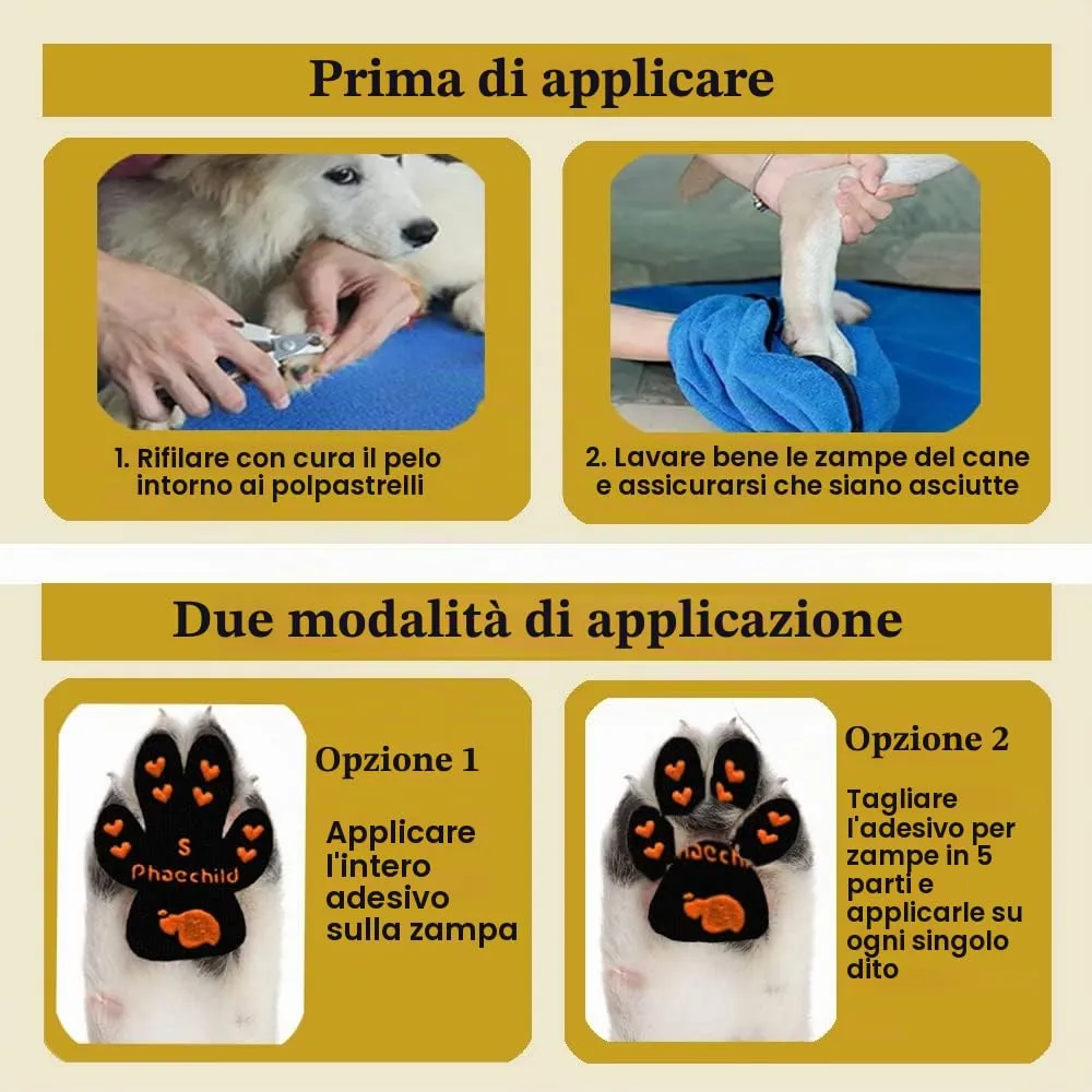 Phaechild Cani Protezioni Zampe Pads, Controllo trazione per Antiscivolo,dallo scivolamento su pavimenti scivolosi,Autoadesivo Cane Calze Scarpe per Cani Sostituzione Multicolore 80 pz - L - immagine 3