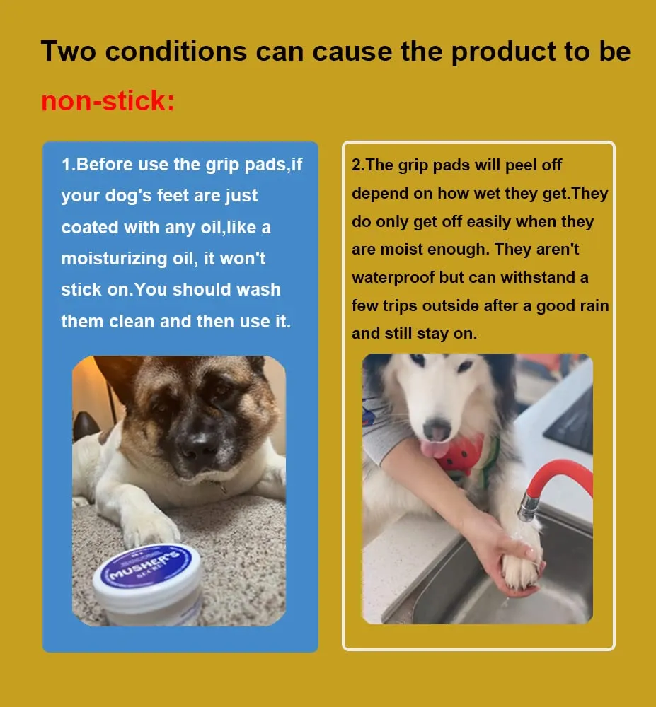Phaechild Cani Protezioni Zampe Pads, Controllo trazione per Antiscivolo,dallo scivolamento su pavimenti scivolosi,Autoadesivo Cane Calze Scarpe per Cani Sostituzione Nero 80 pz - XL - immagine 5