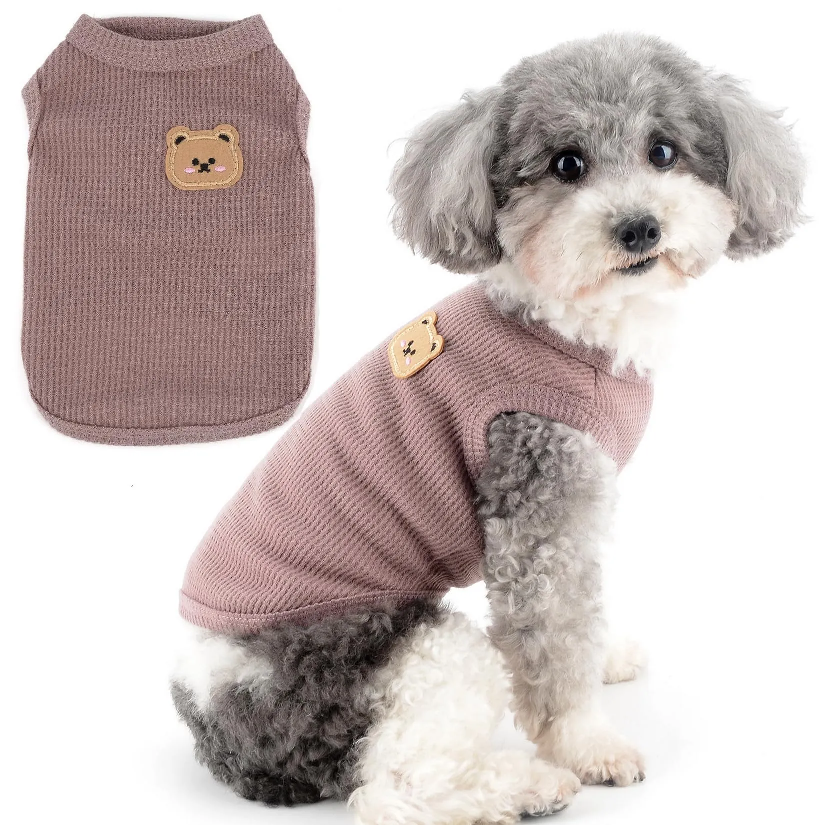 Zunea Camicie per cani di piccola taglia gilet estivo per animali domestici t-shirt cucciolo ragazza ragazzo vestiti morbidi traspiranti t-shirt base elasticizzata senza maniche canotta per cani - immagine 1