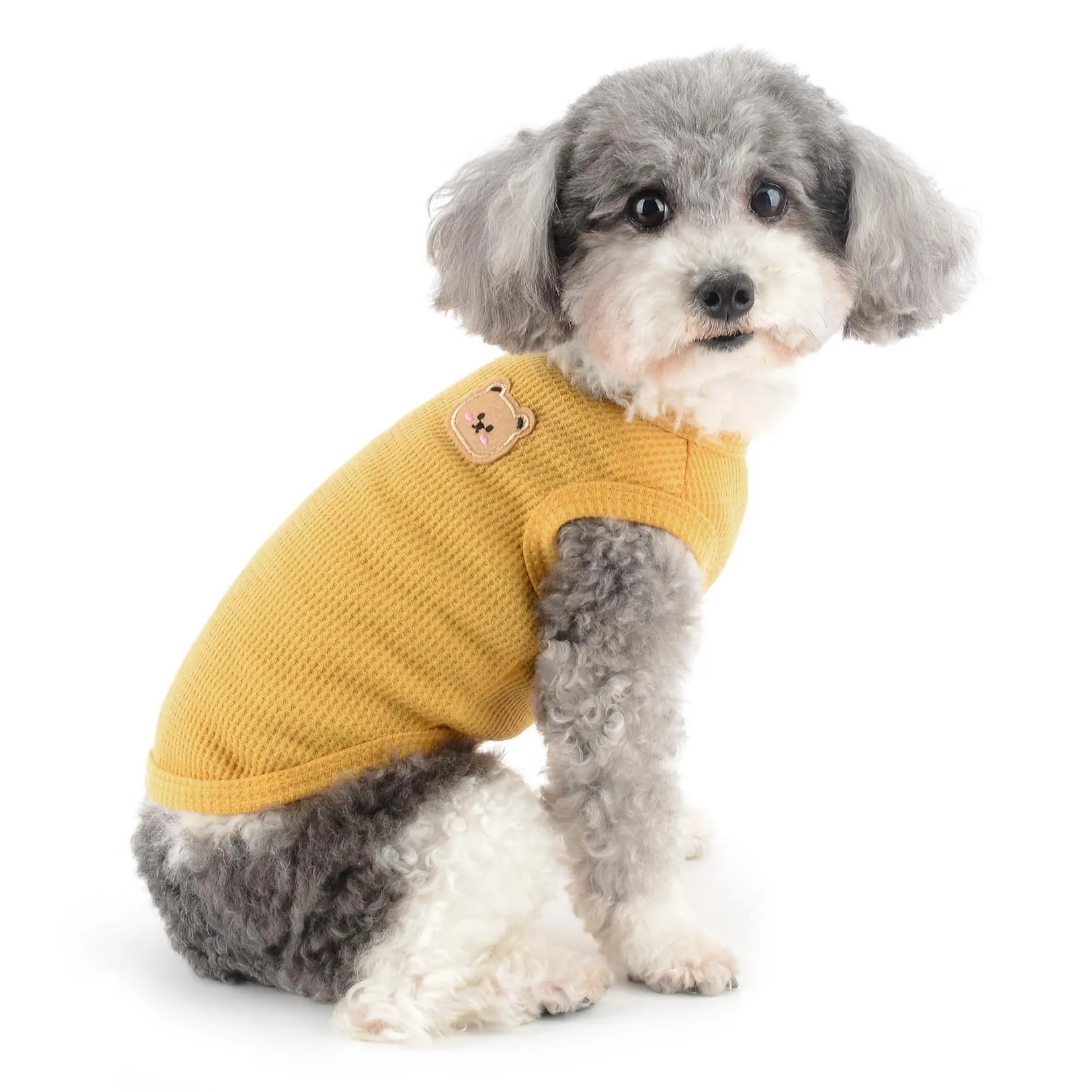 Zunea Camicie per cani di piccola taglia Gilet estivo Pet T-Shirt Cucciolo Ragazza Ragazzo Vestiti Morbido Traspirante Basic Tee Shirt Elastico Senza Maniche Canottiera Doggie Chihuahua Cat Felpa - immagine 8