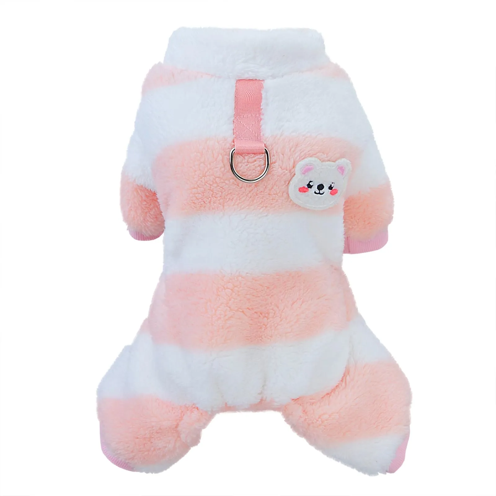 Izefia Maglione Cane Vestiti in Pile Lana Invernale Caldo 4 Gambe Jumpsuit Pigiama a Righe Arcobaleno Maglione per Cane Piccolo Gatto Medio - immagine 1