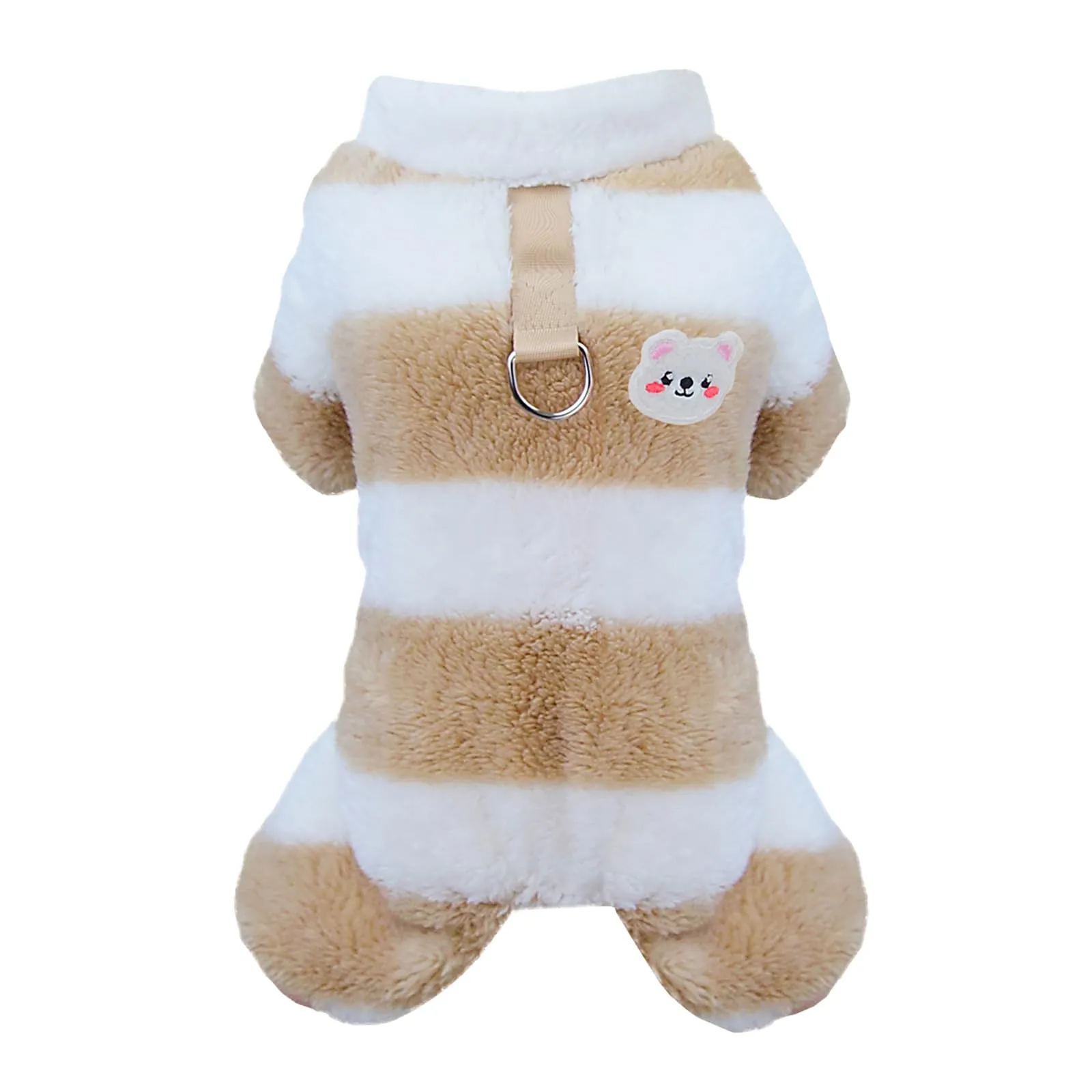 Izefia Maglione Cane Vestiti in Pile Lana Invernale Caldo 4 Gambe Jumpsuit Pigiama a Righe Arcobaleno Maglione per Cane Piccolo Gatto Medio - immagine 1