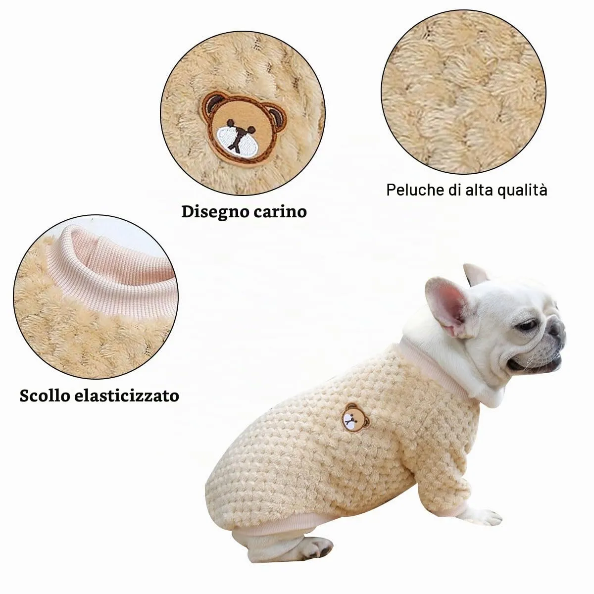 Maglioncino Cane, Caldo Maglioncino Per Cani, Maglione Per Cane, Maglione per Animali Domestici, Maglione Dolcevita per Cani, Maglione a Caldo Pullover Outwear Cappotti Freddi per Cani Gatti,giallo - immagine 3