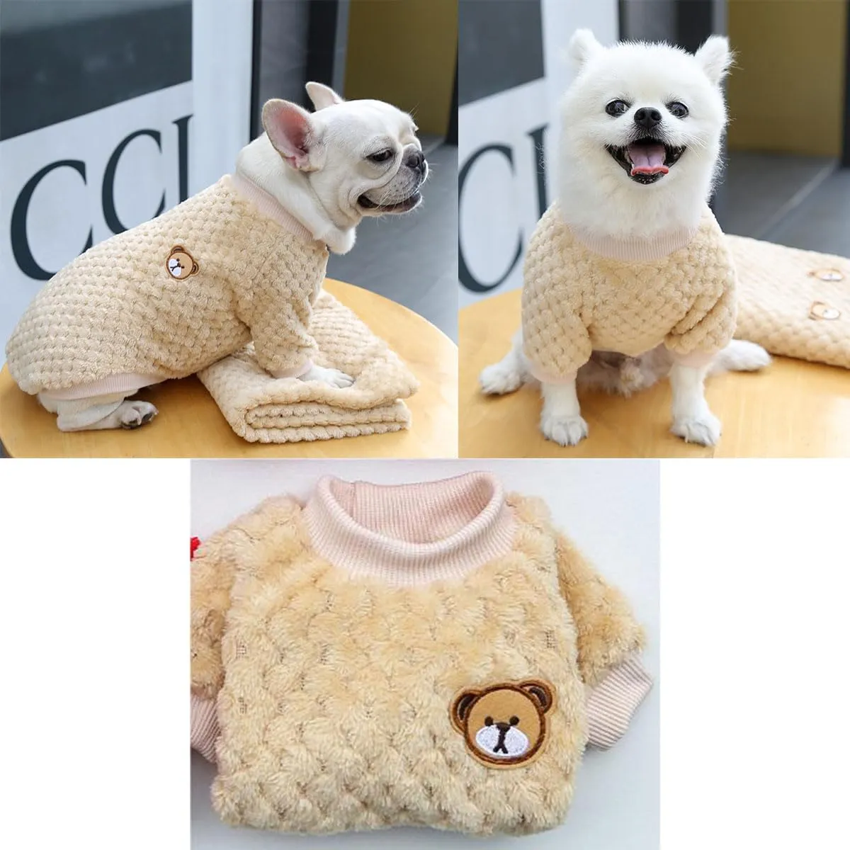 Maglioncino Cane, Caldo Maglioncino Per Cani, Maglione Per Cane, Maglione per Animali Domestici, Maglione Dolcevita per Cani, Maglione a Caldo Pullover Outwear Cappotti Freddi per Cani Gatti,giallo - immagine 4