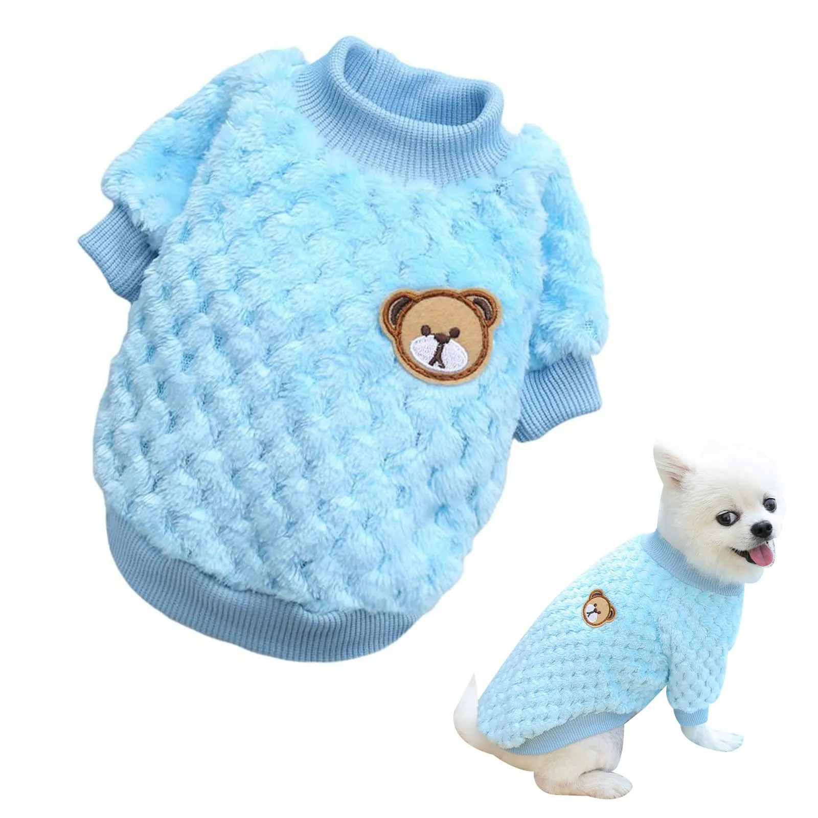 Maglioncino Cane, Caldo Maglioncino Per Cani, Maglione Per Cane, Maglione per Animali Domestici, Maglione Dolcevita per Cani, Maglione a Caldo Pullover Outwear Cappotti Freddi per Cani Gatti,blu - immagine 1
