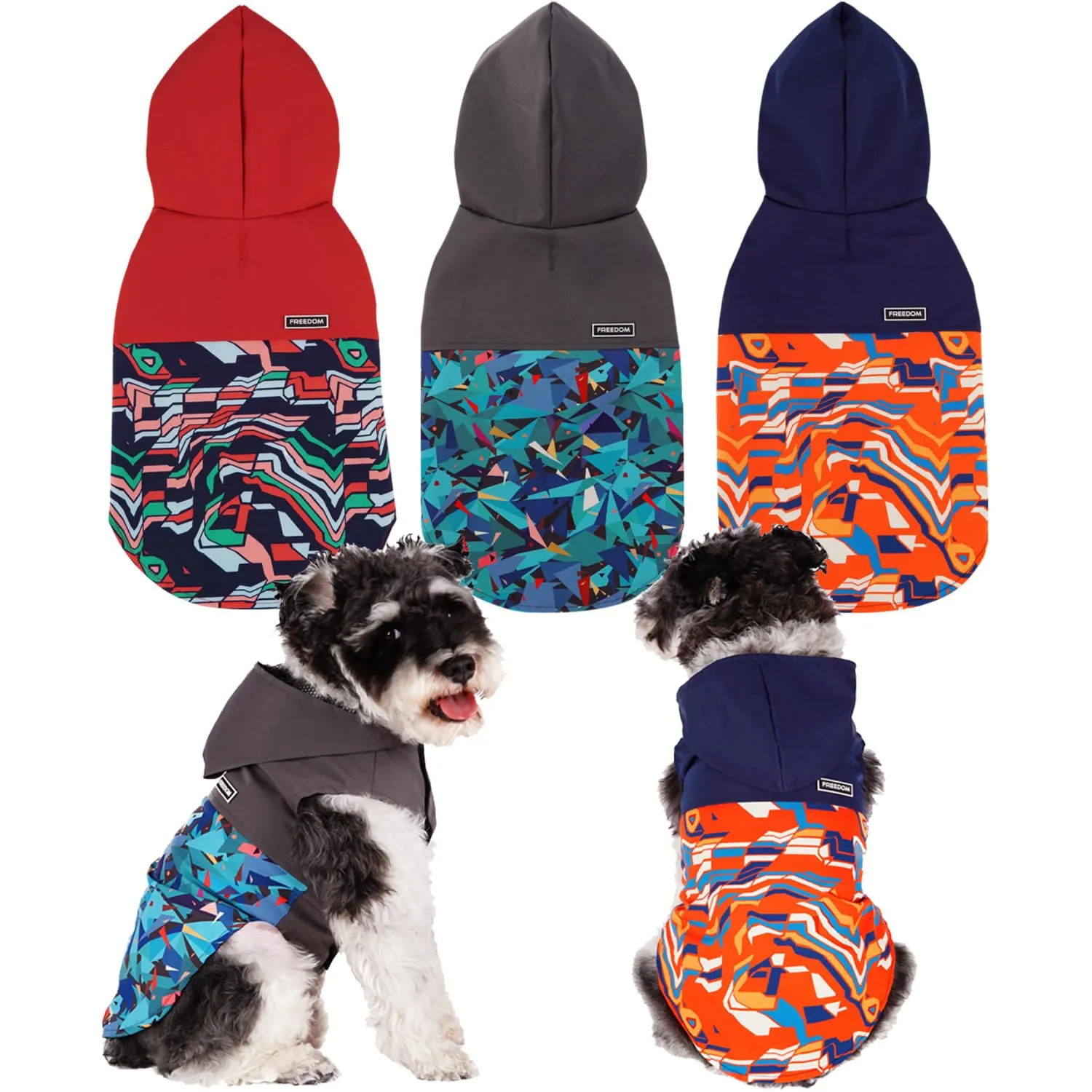 BPS BPS-16176AZ - Giacca impermeabile per cani con cappuccio e tasca per cani di taglia piccola, media e grande, con materiale 100% poliestere (XL, Blu Decorativo) - immagine 1
