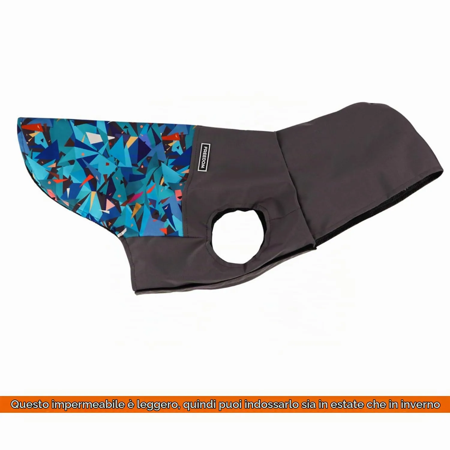 BPS BPS-16175AZ - Giacca impermeabile per cani con cappuccio e tasca per cani di taglia piccola, media e grande, materiale 100% poliestere (L, blu decorativo) - immagine 3