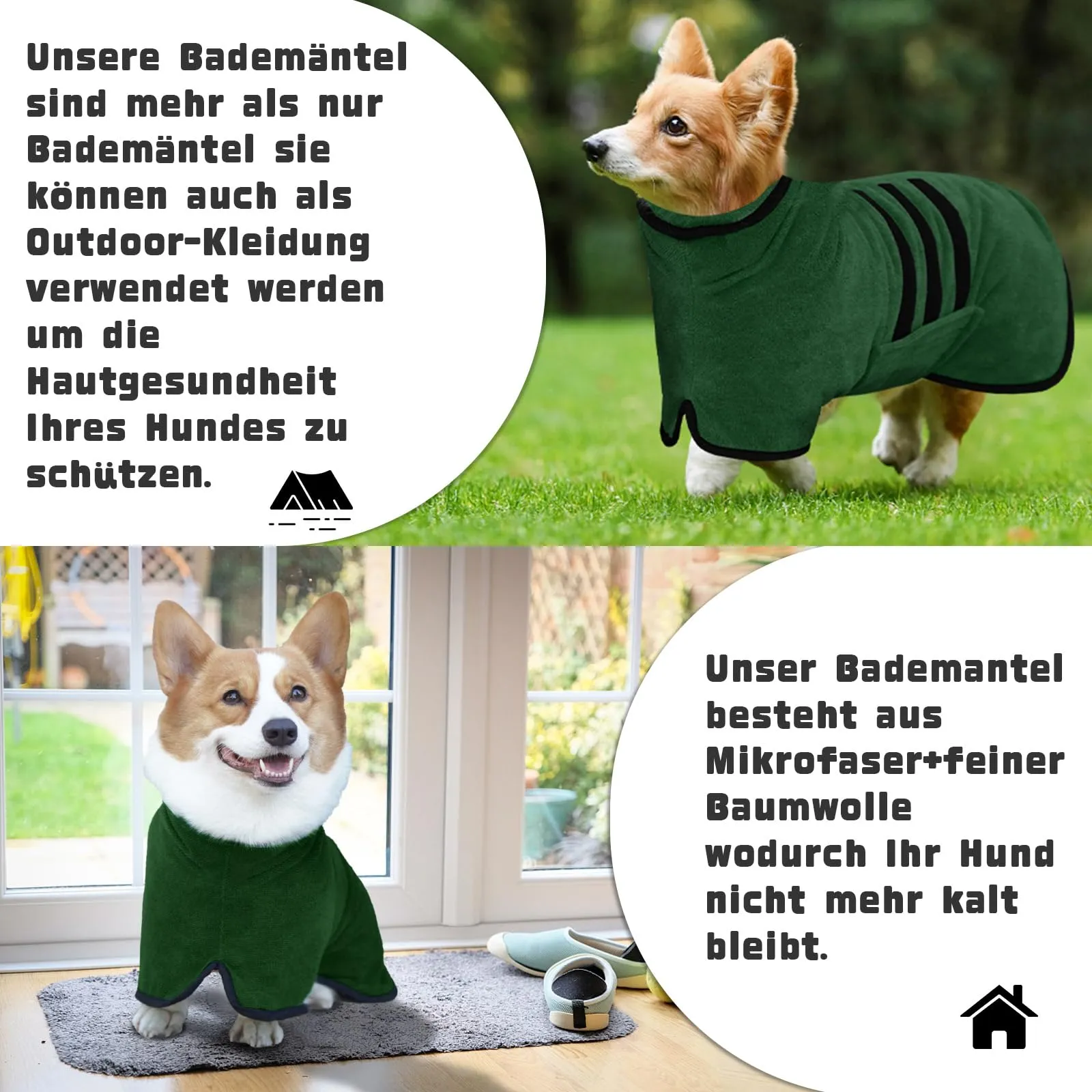 BASVII Accappatoio per cani in microfibra, accappatoio per cani extra assorbente e ad asciugatura rapida, con chiusura e nastro termoretraibile regolabile.(XXL) - immagine 4