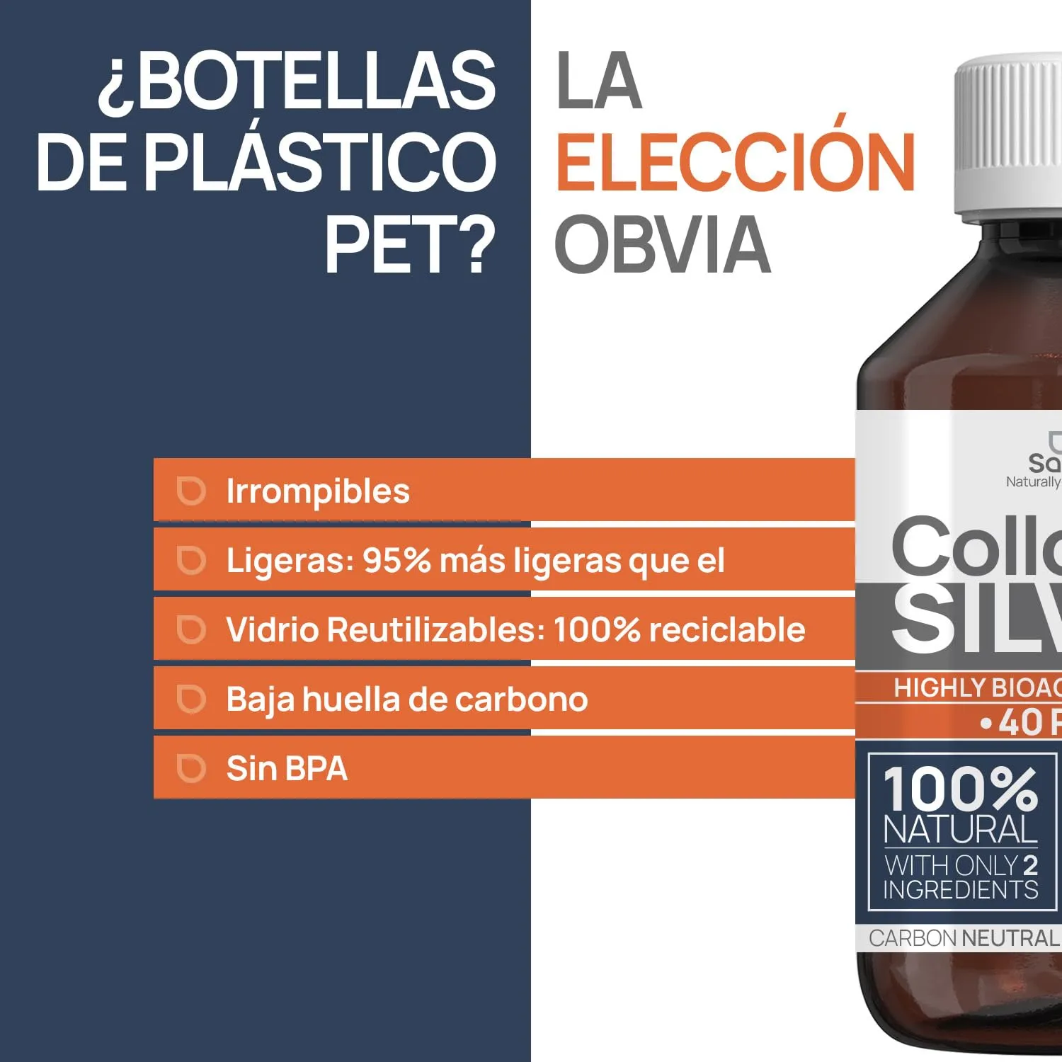 Argento colloidale, 40 PPM, 1 litro, acqua d'argento di alta qualità, più forte di 25 ppm, per uomo, cane e gatto, carbonio neutro, 100% naturale con 2 ingredienti - immagine 5