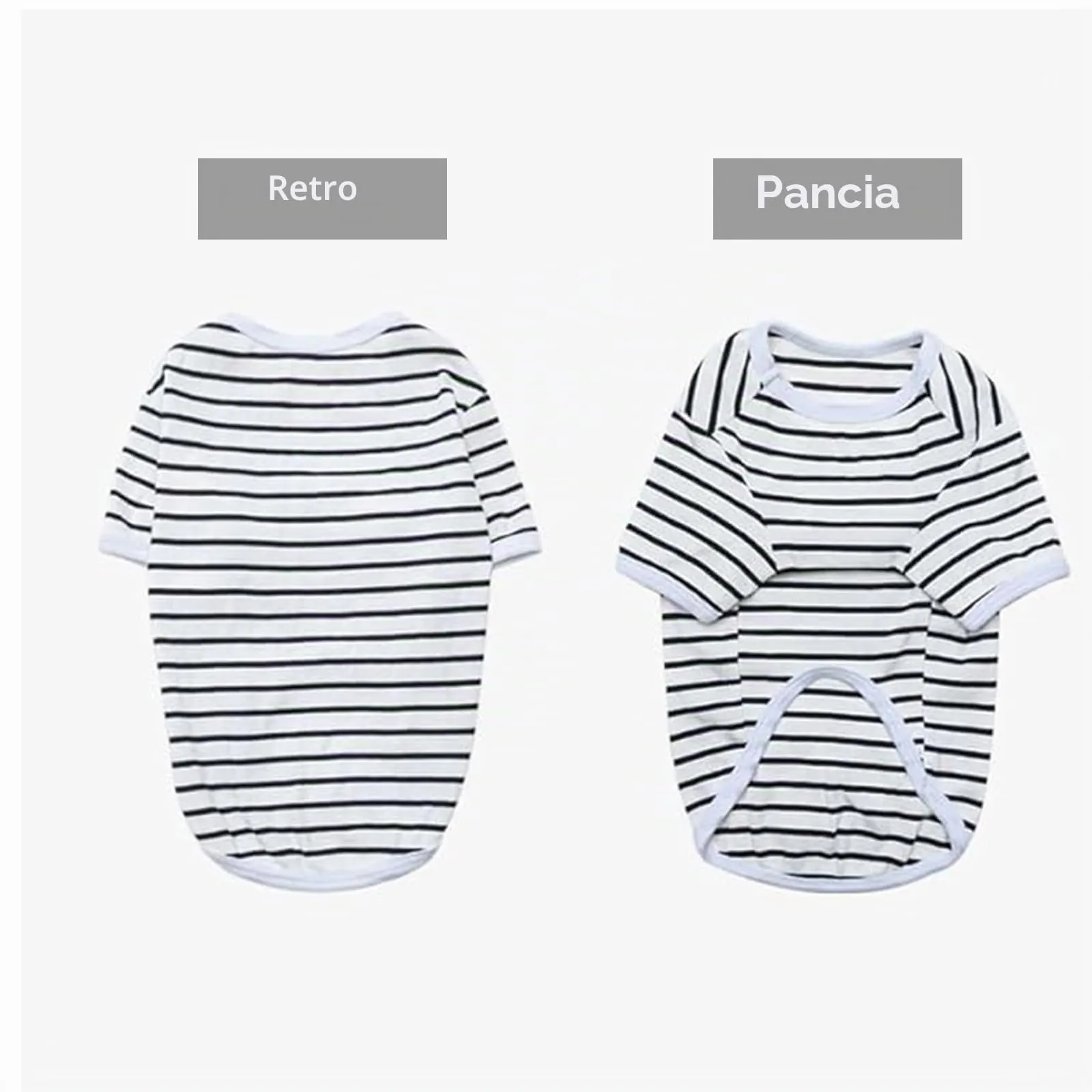 Shengxi Maglioncino Cane T-shirt in Cotone a Righe Per Cani Estivo Traspirante Maglietta con Maniche Magliette Morbido Elasticizzata per Chihuahua Bulldog Piccola Gatti (S) - immagine 4