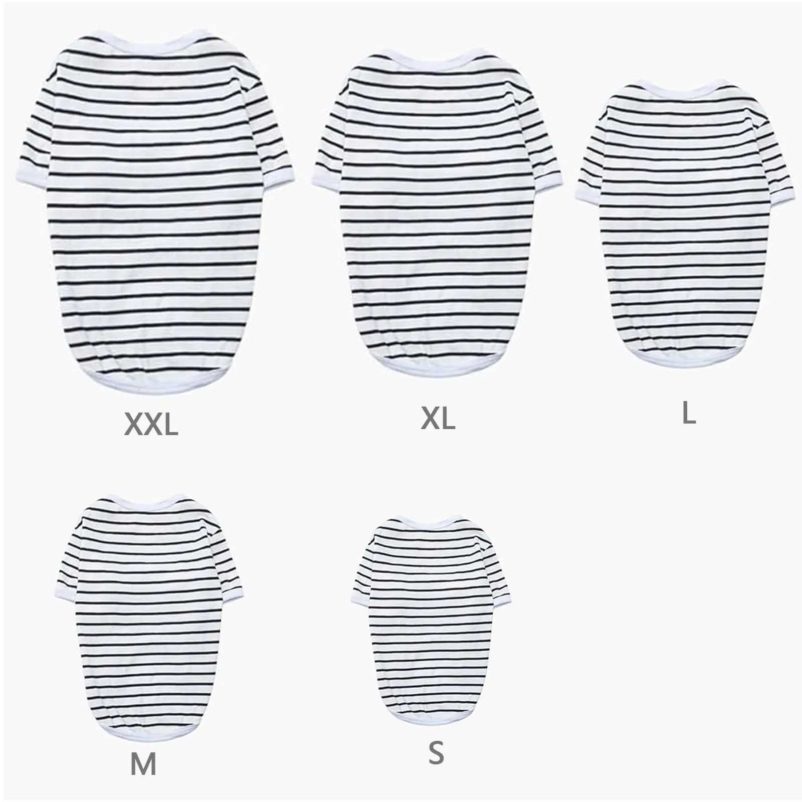 Shengxi Maglioncino Cane T-shirt in Cotone a Righe Per Cani Estivo Traspirante Maglietta con Maniche Magliette Morbido Elasticizzata per Chihuahua Bulldog Piccola Gatti (L) - immagine 3