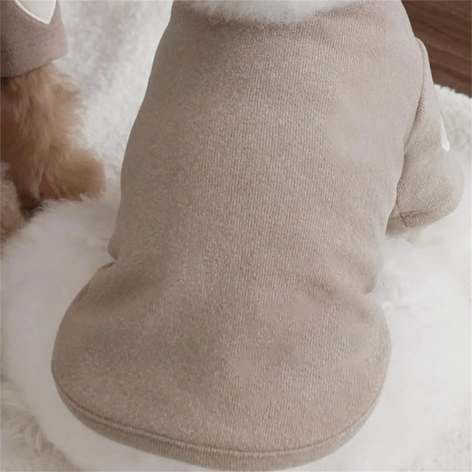 Yaopelky Felpa per cani di taglia piccola e media, calda maglietta per animali domestici, con stampa a cuore, per gatti, cuccioli, orsacchiotto, chihuahua schnauzer (caffè, S) - immagine 6