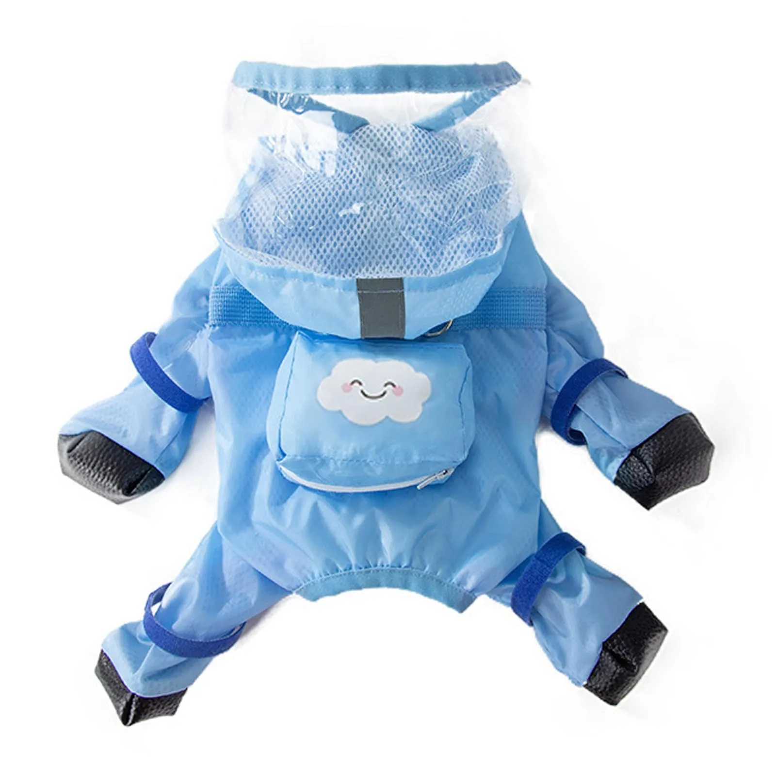 PETCUTE Impermeabile per Cani con Cappuccio, Cappotto Impermeabile per Cani con Strisce Riflettenti, Bottone a Pressione,Leggera Cappotto Cane Antipioggia per Cani di Piccola e Media Taglia - immagine 1