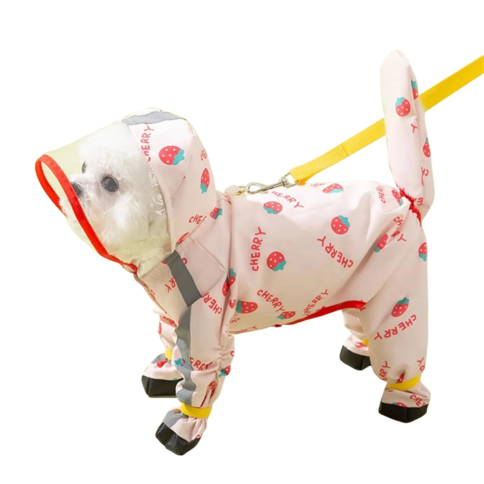 PETCUTE Impermeabile per Cani con Cappuccio, Cappotto Impermeabile per Cani con Strisce Riflettenti, Bottone a Pressione,Leggera Cappotto Cane Antipioggia per Cani di Piccola e Media Taglia - immagine 1