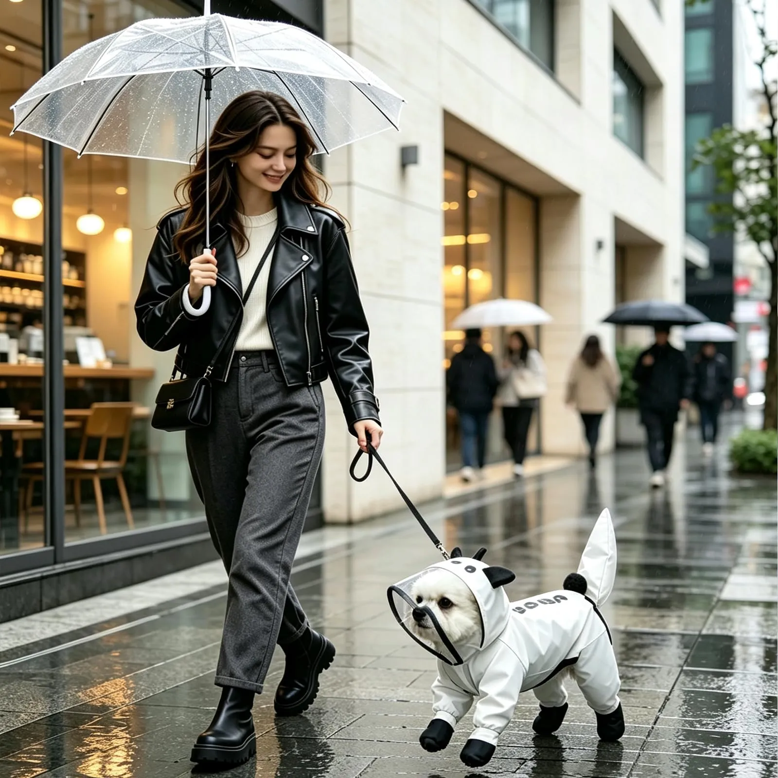 PETCUTE Impermeabile per Cani con Cappuccio, Cappotto Impermeabile per Cani con Strisce Riflettenti, Bottone a Pressione,Leggera Cappotto Cane Antipioggia per Cani di Piccola e Media Taglia - immagine 2