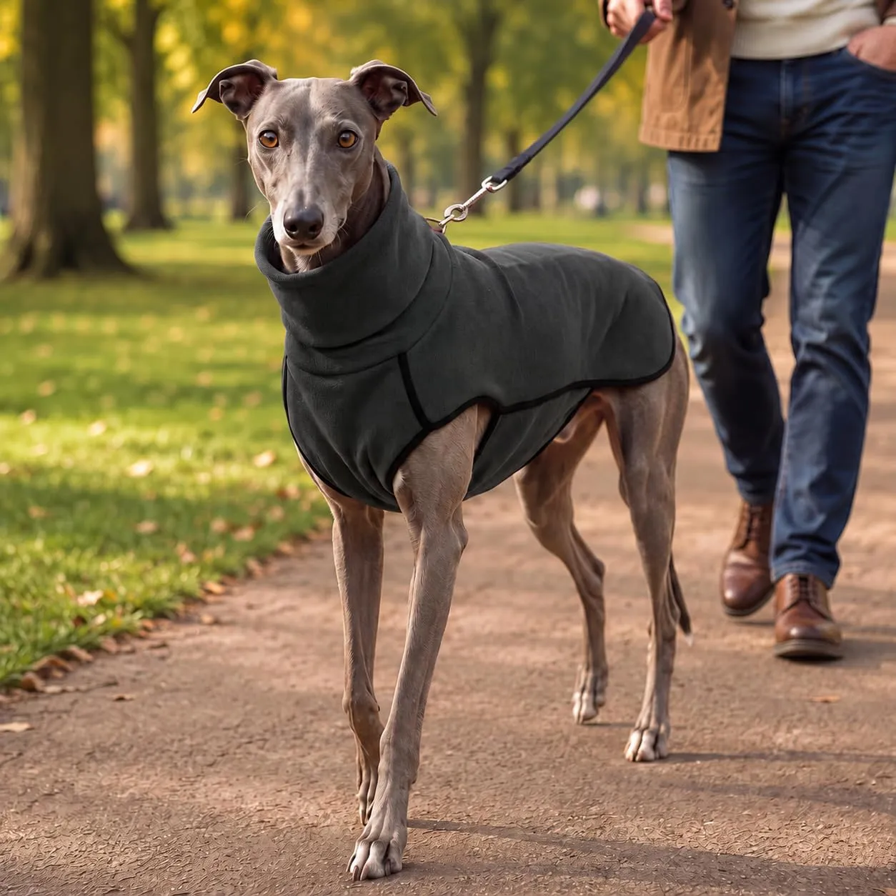 MOKATES Abbigliamento per cani Greyhound per cani di taglia grande, maglietta a collo alto, Whip Dog, gilet in pile elasticizzato, maglione per animali domestici, cappotto per cani di taglia piccola - immagine 3