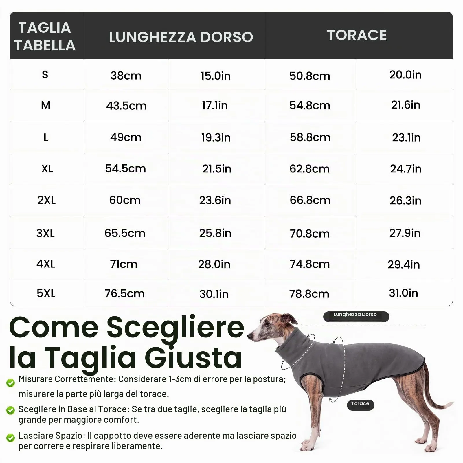 MOKATES Abbigliamento per Cani Greyhound per Cani di Taglia Grande, Maglietta con Girocollo, Whip Dog, Gilet Elasticizzato in Pile, Maglione per Animali Domestici, Cappotto per Cani di Taglia Piccola - immagine 2