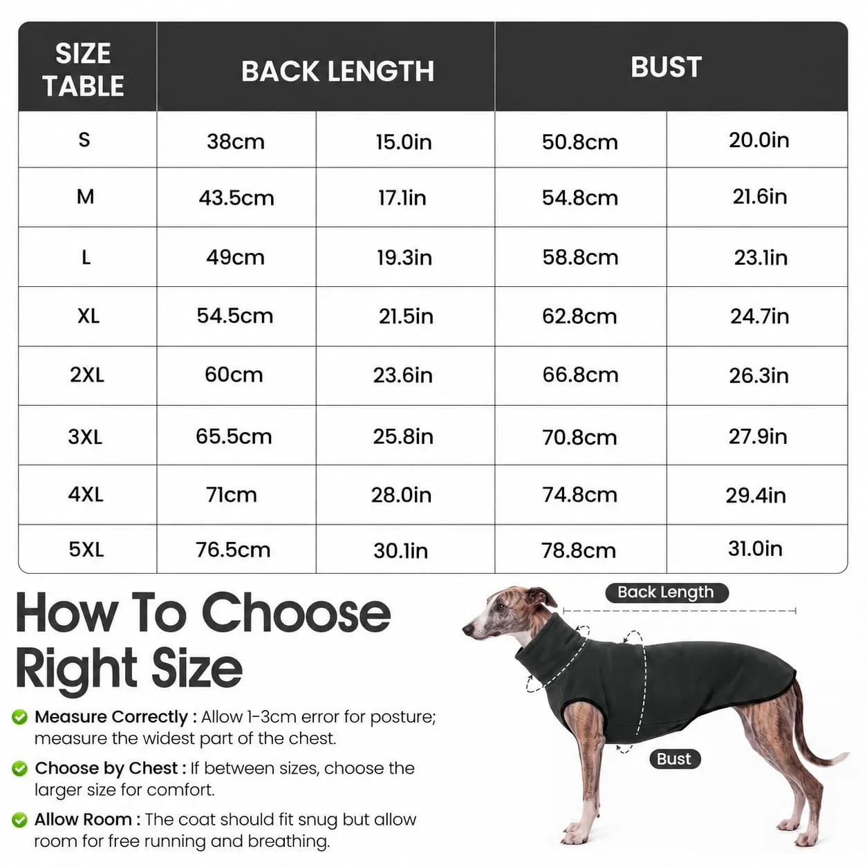 MOKATES Greyhound Vestiti per Cani di Taglia Grande Maglietta a Collo Alto Whip Hound Gilet in Pile Elasticizzato Pullover Cappotto per Animali Domestici per Cani Piccoli Medi Grandi-XL - immagine 2