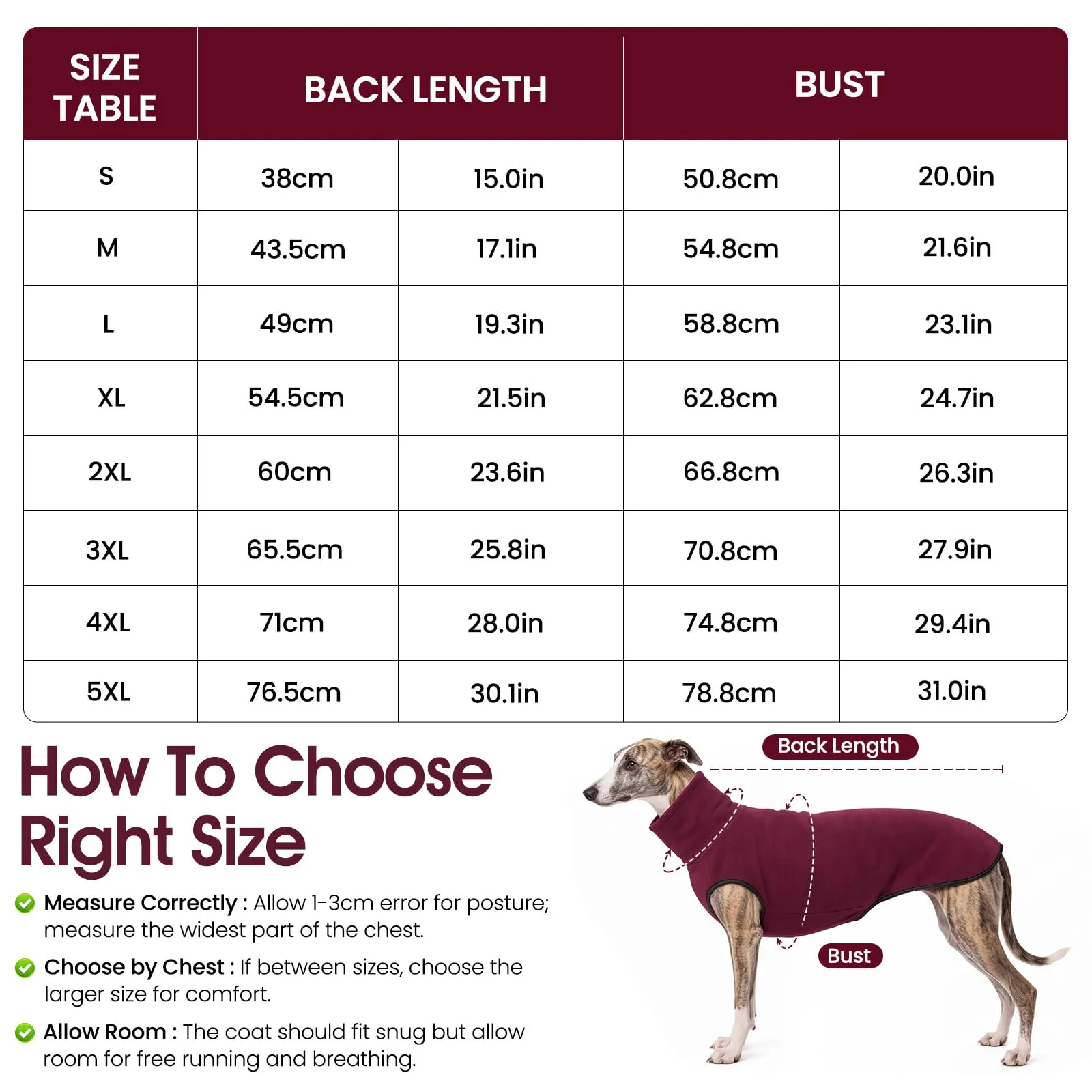 MOKATES Abbigliamento per cani di taglia grande Maglietta a collo alto per Greyhound Gilet in pile elasticizzato per cani Whip Hound Maglia a pullover per animali domestici per cani di taglia piccola - immagine 2