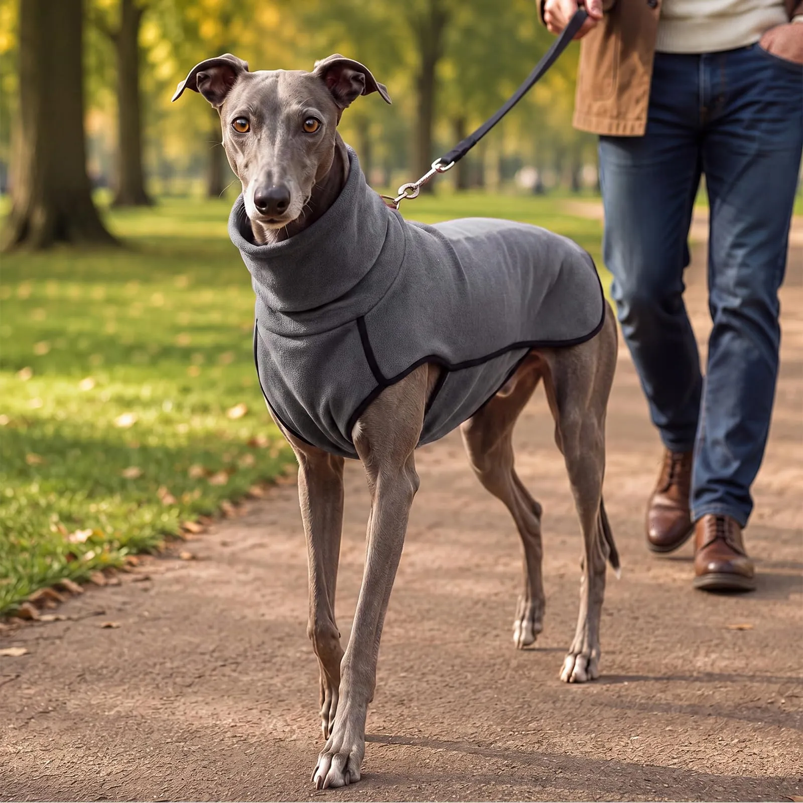 MOKATES Abbigliamento per cani Greyhound Maglietta con collo a scialle per cani Whip Hound Gilet in pile elasticizzato per cani di taglia piccola, media e grande - 2XL - immagine 3