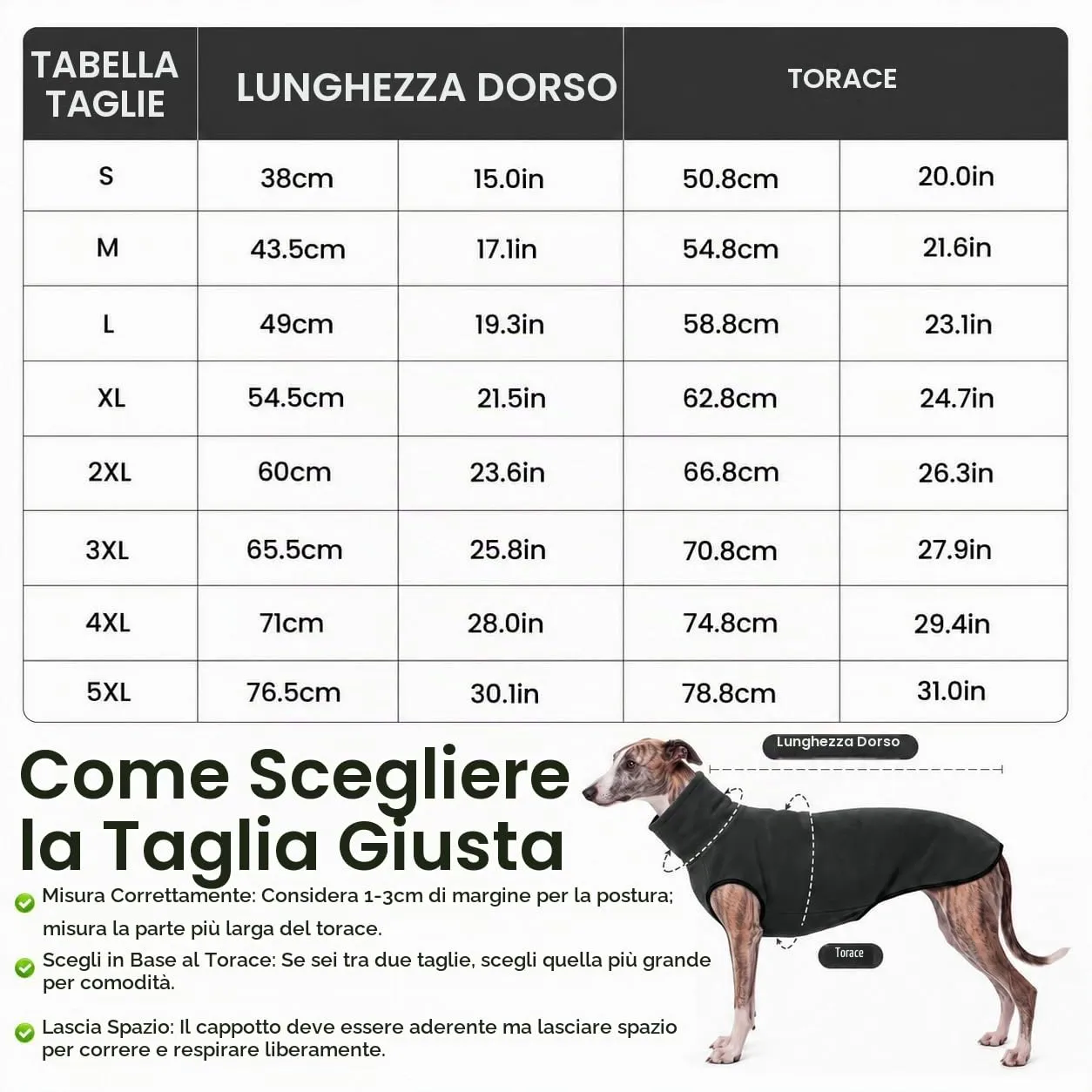 MOKATES Greyhound Vestiti per Cani di Taglia Grande Maglietta a Collo Alto Whip Hound Gilet in Pile Elasticizzato Cappotto Pullover per Animali Domestici per Cani Piccoli Medi Grandi-5XL - immagine 2