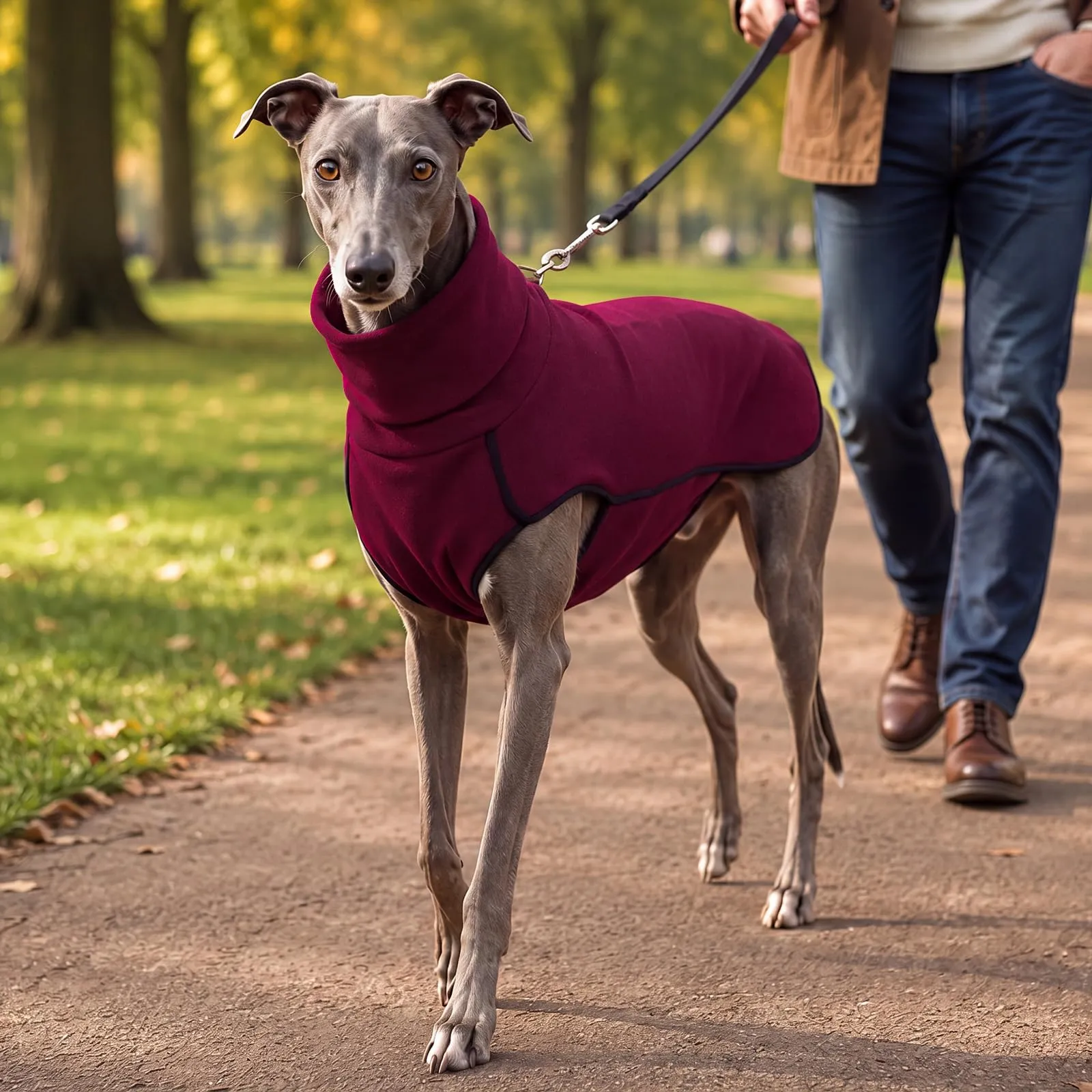MOKATES Abbigliamento per cani Greyhound Maglietta a collo alto in pile elasticizzato per cani Whip Hound Gilet in pile elasticizzato per cani di taglia piccola, media e grande - 4XL - immagine 3