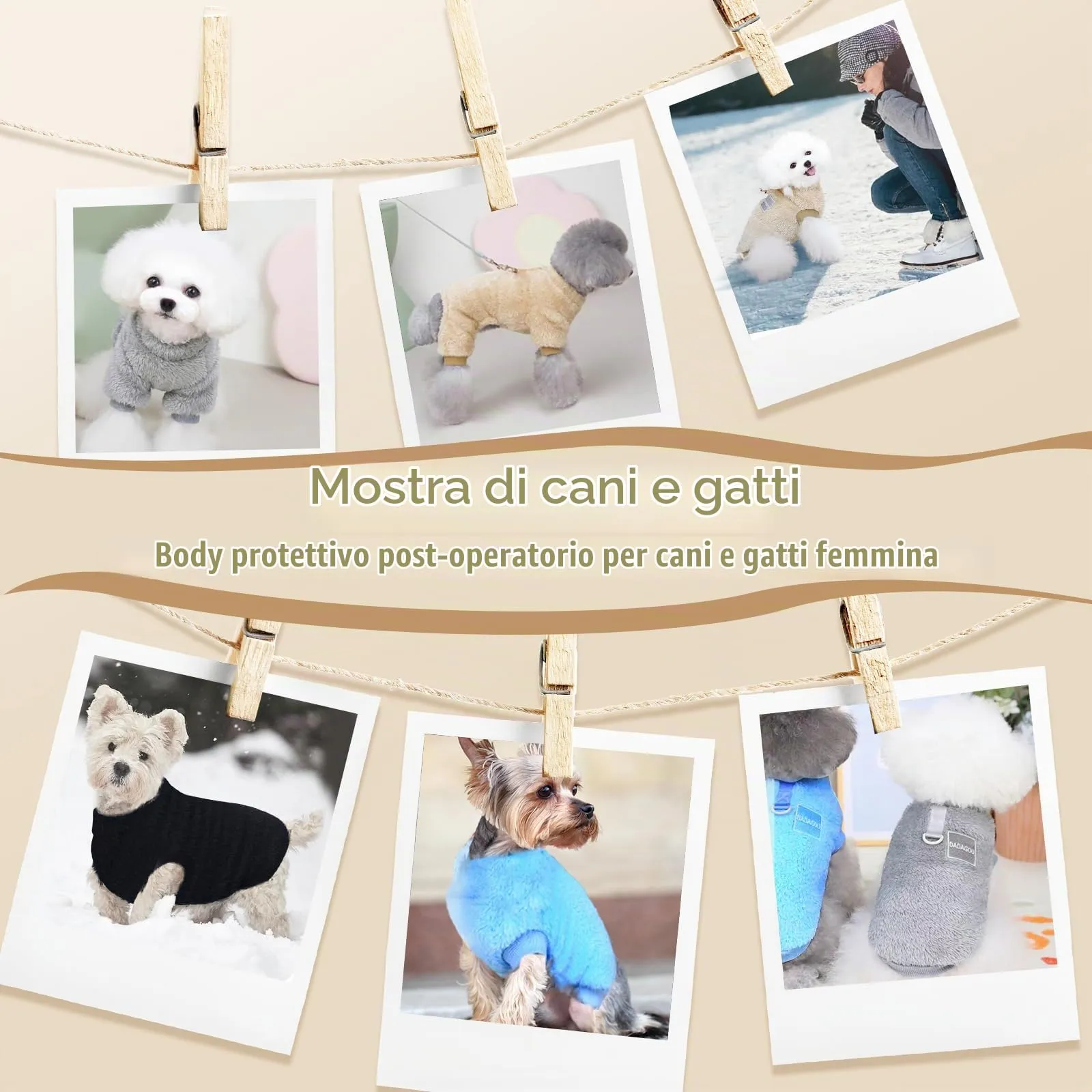 Pullover in pile per cani e gatti Cappotto invernale D-anello per piccolo e medio Abbigliamento per animali domestici (nero, S) - immagine 6