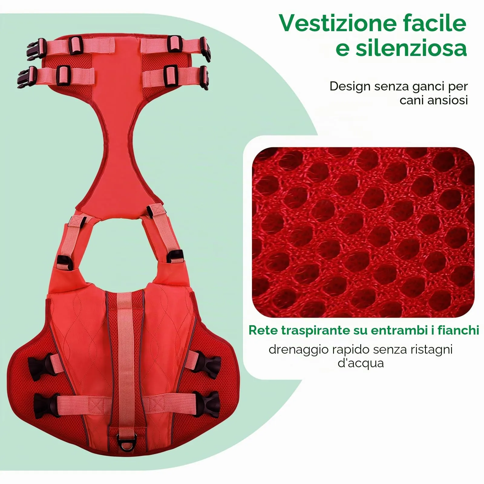 KONVINIT Giubbotto Salvagente per Cani - Giubbotto di Salvataggio Regolabile con Maniglia e Strisce Riflettenti, per Mare, Piscina, Lago, Canoa | KONVINIT Dog Life Jacket - immagine 7