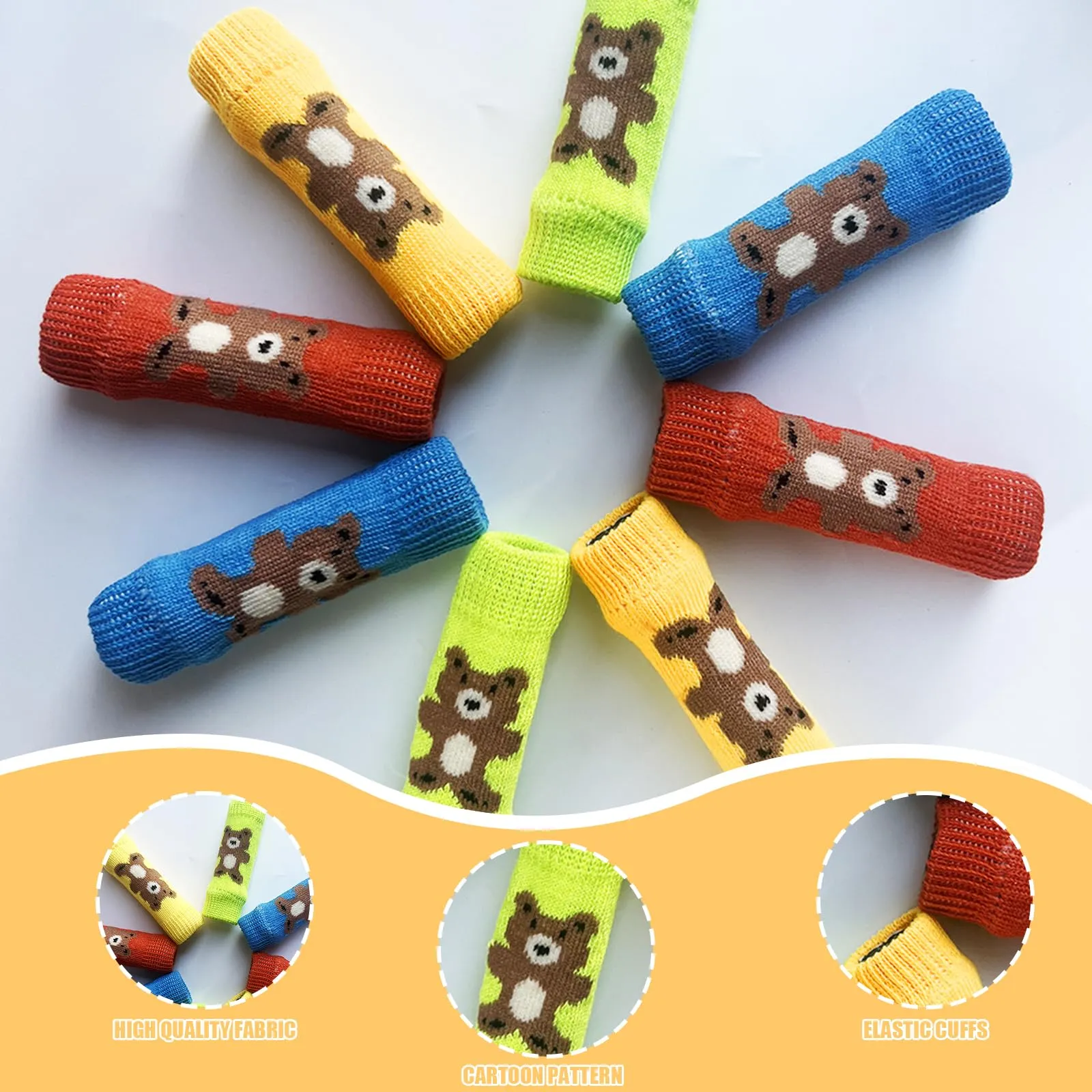 Scaldamuscoli per cani, 4 pezzi, protezione per gomito per cani, morbidi e caldi, in maglia, per gattini, cuccioli, cani di piccola taglia e gatti (giallo, M) - immagine 4