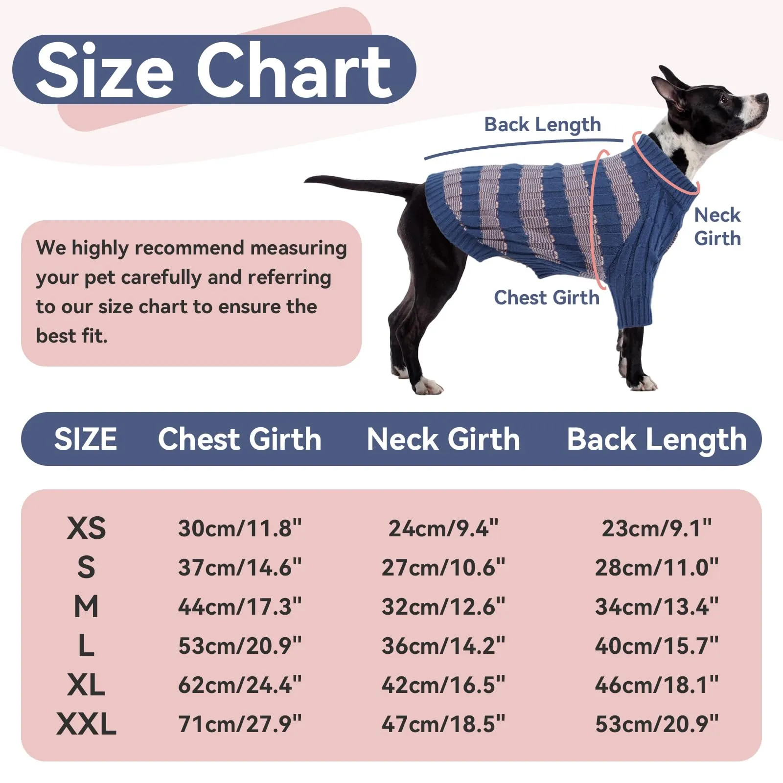 Hjumarayan Maglione Cane Taglia Grande, Caldo Maglione Invernale per Cane Praticità Vestiti Maglia Cani, Comodo Strisce Maglioncino con Stile per Labrador, Blu XL - immagine 6