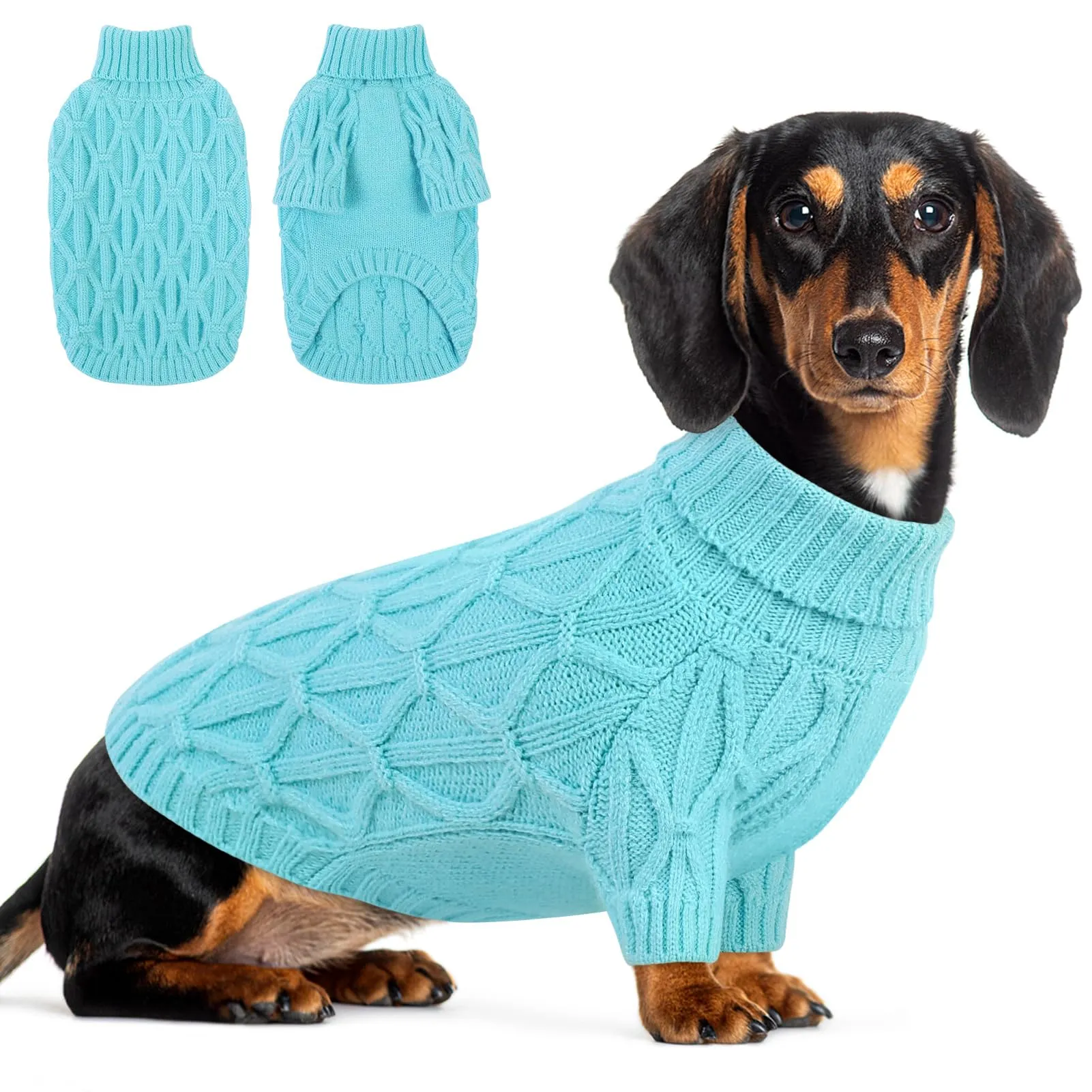 Queenmore Maglia per Bassotto, Maglioncino Cane Morbida e Elasticizzata, Felpa per Razze Medie come Cane Corso Jack Russell e Bassotto, Lago blu, M - immagine 1