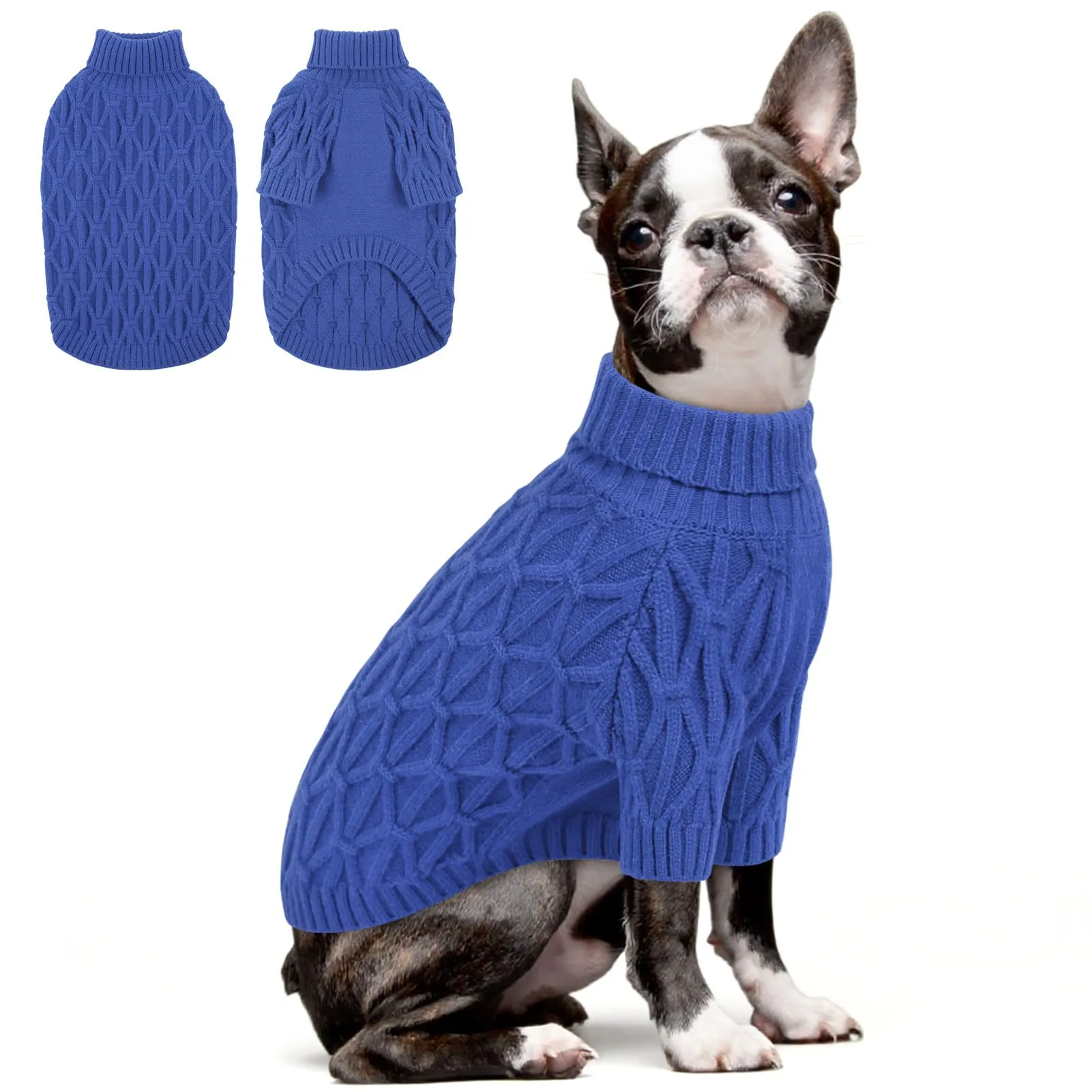 Queenmore Maglioncino Cane per Levrieri, Morbida e Elastica, Maglione per Cane Corso,Whippet, Greyhound, Labrador e Border Collie, Blu, L - immagine 1