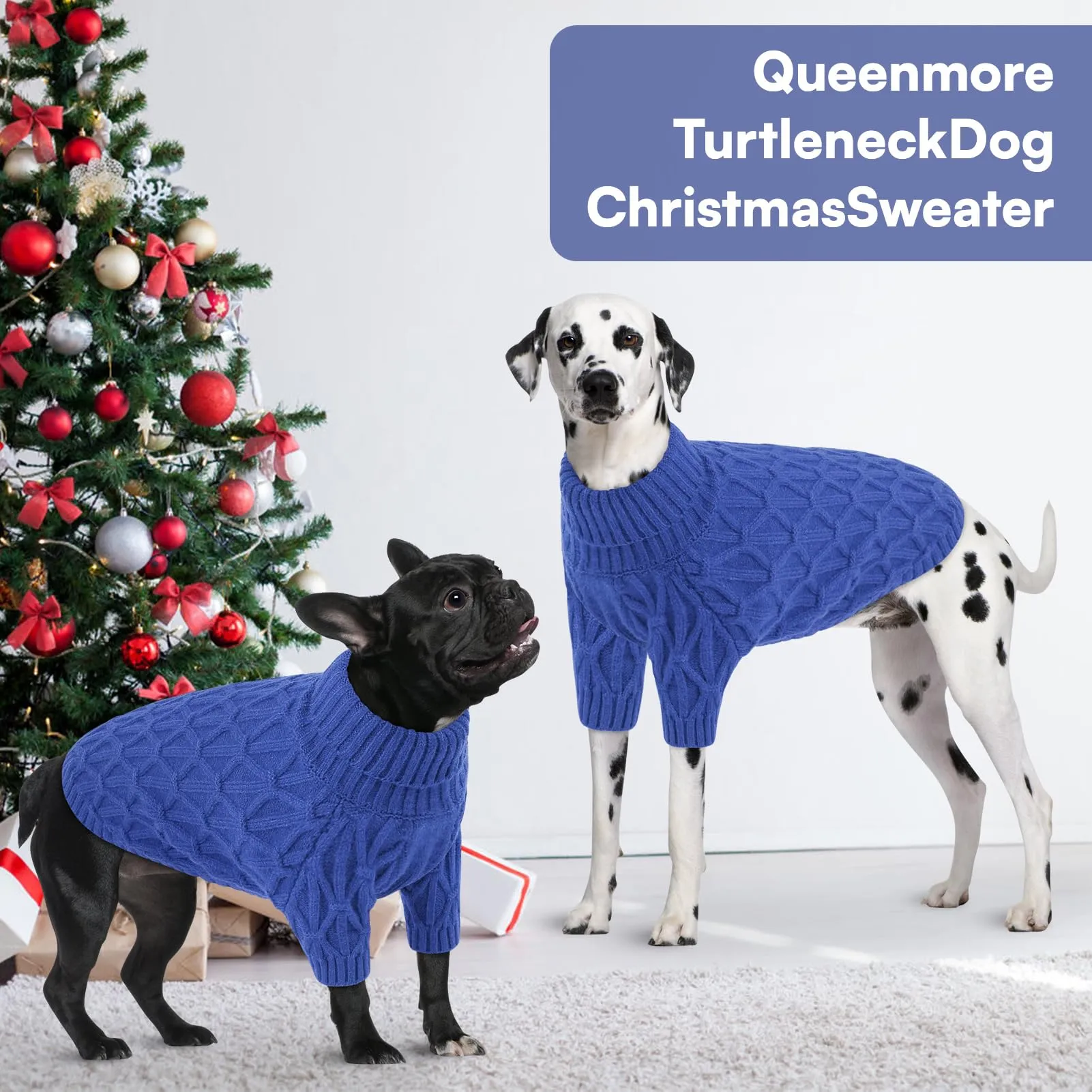 Queenmore Maglioncino Cane per Levrieri, Morbida e Elastica, Maglione per Cane Corso,Whippet, Greyhound, Labrador e Border Collie, Blu, L - immagine 5