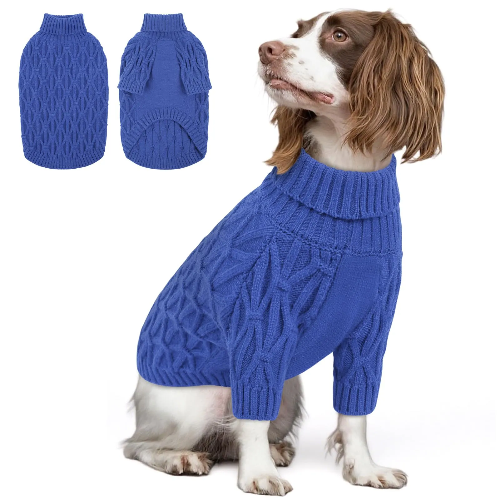 Queenmore Maglione Cane di Taglia Grande, Maglioncino Cane con Collo Alto e Tessuto Elasticizzato, per Labrador, Golden Retriever e Border Collie, Blu, XL - immagine 1