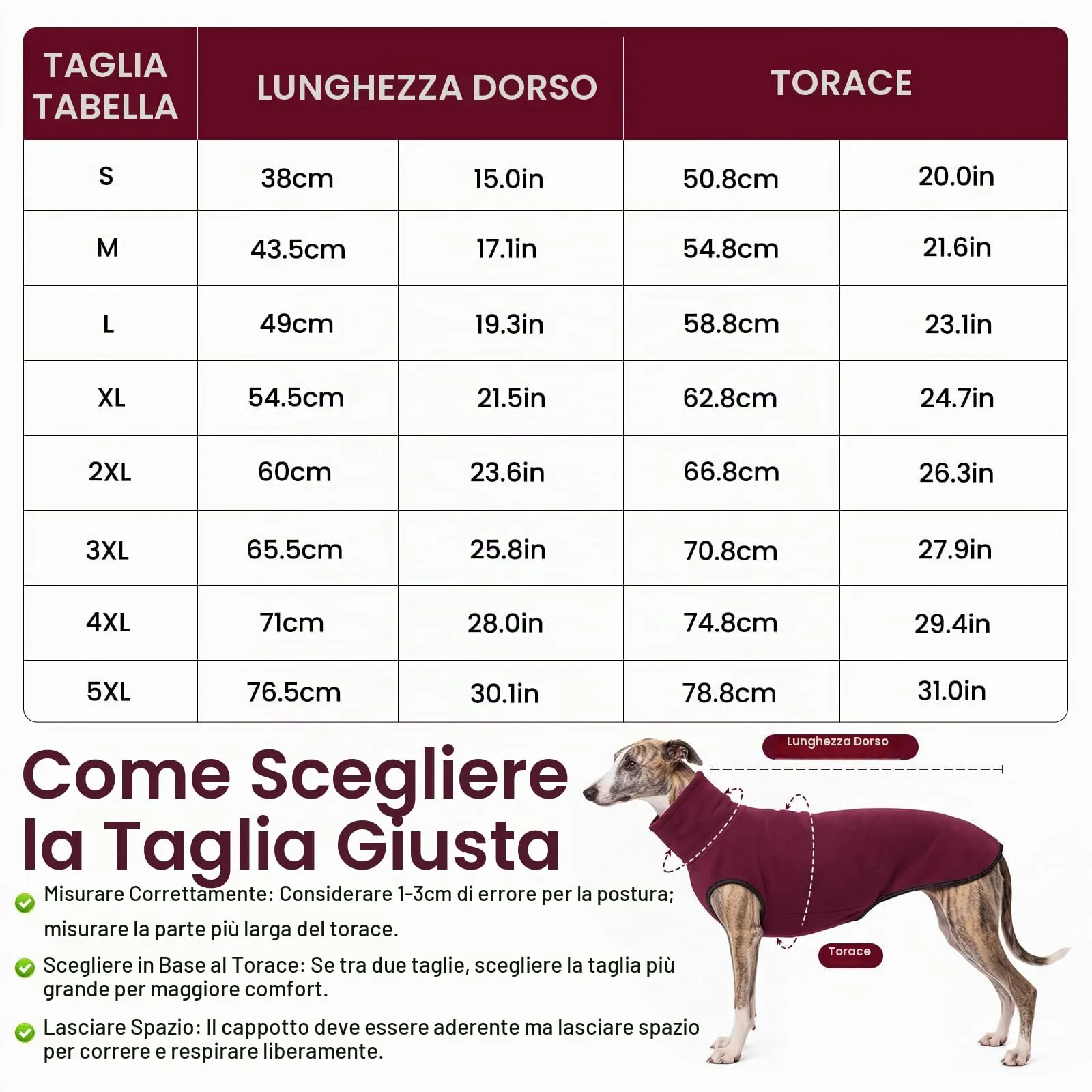 MOKATES Greyhound Abbigliamento per Cani di Taglia Grande, Maglietta a Collo Alto, Whip Hound, Gilet in Pile Elasticizzato, Pullover per Cani di Taglia Media e Grande - 3XL - immagine 2