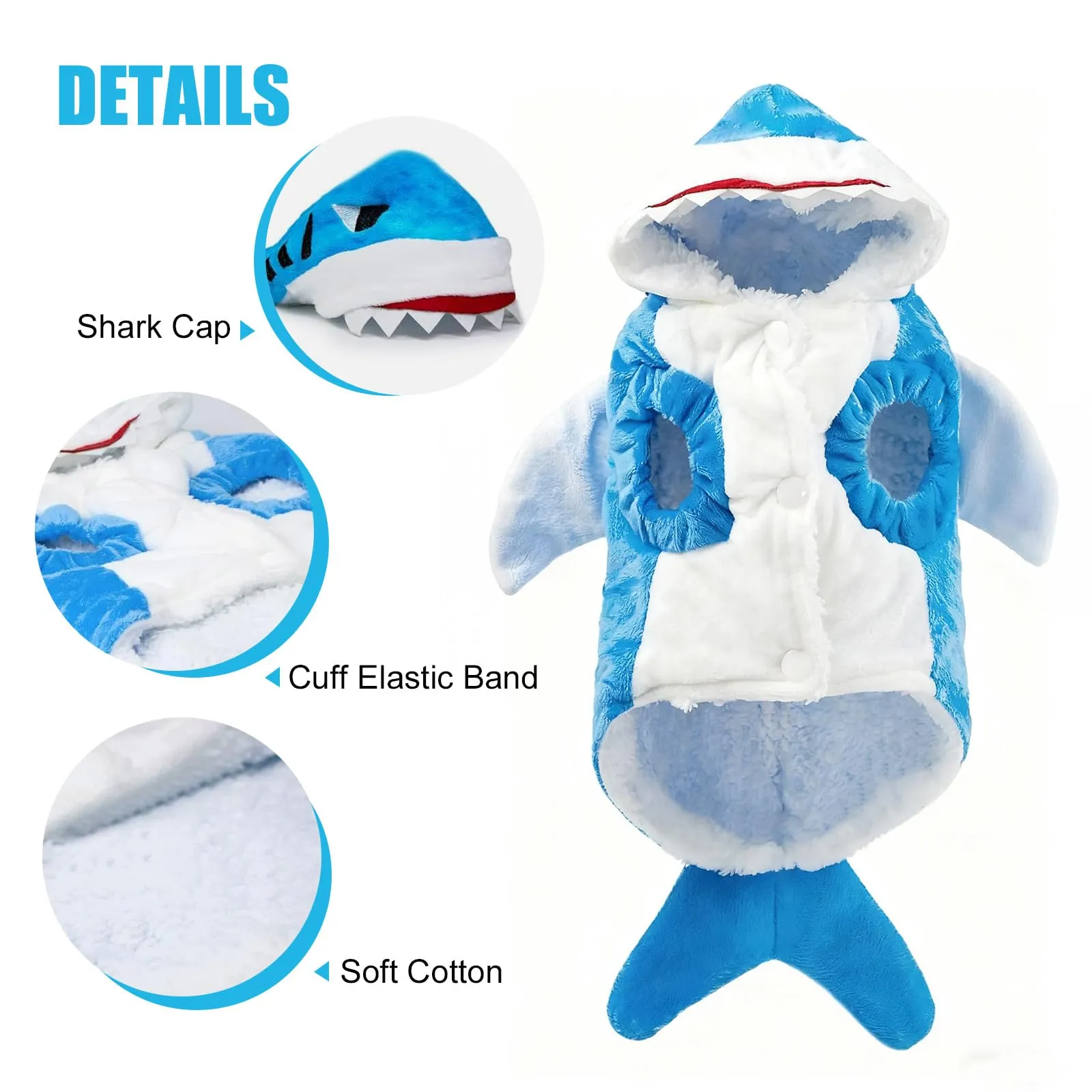 Puluole Costume da squalo per cane e gatto, per cosplay (2XL) - immagine 7