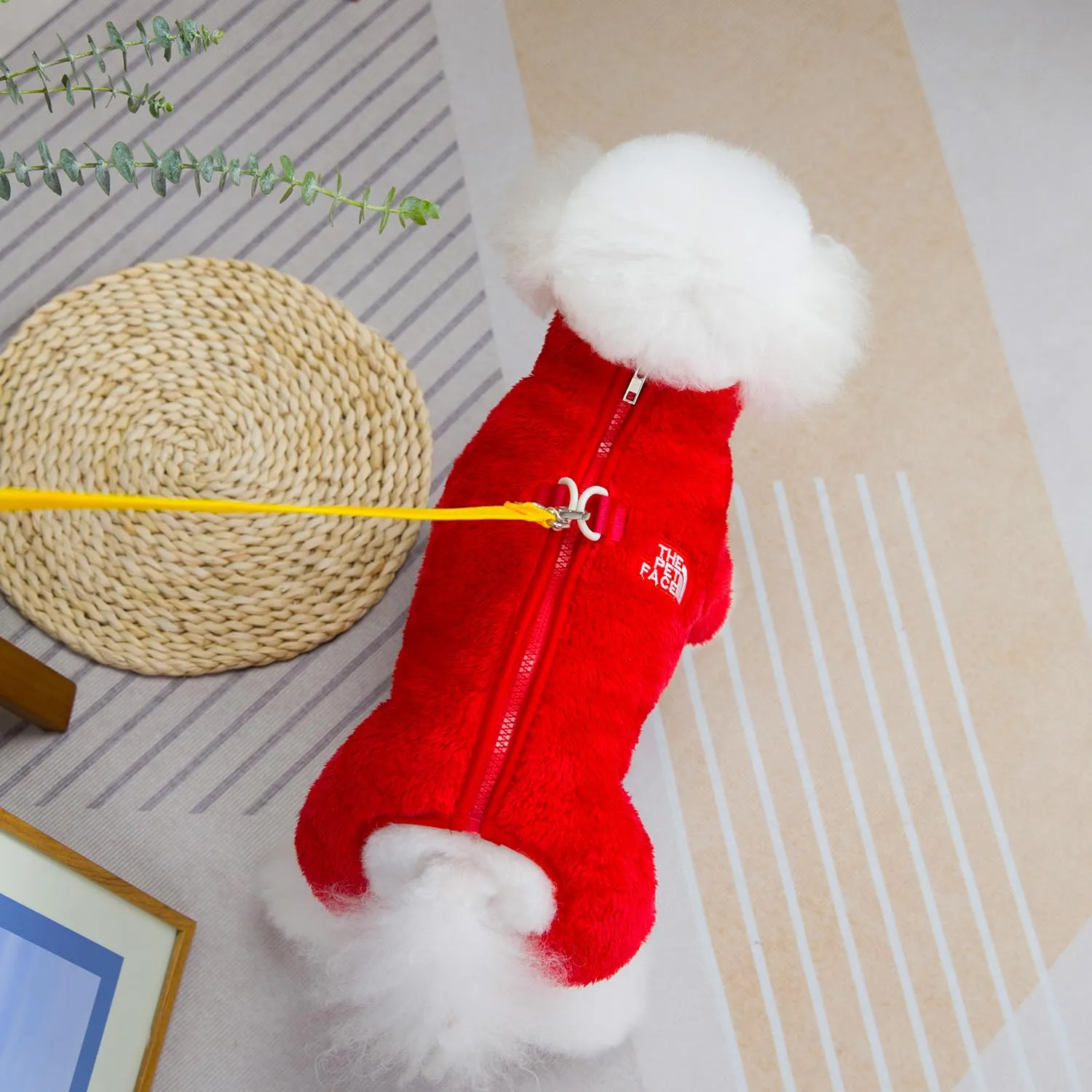 Izefia Cane Maglione Vestiti Abbigliamento Pile Maglioni di Lana Tutina Inverno Caldo Felpa Camicia 4 Gambe Tuta Pigiama Alla Moda Pet Face Modello Maglione per Cani di Piccola Taglia Gatto Medio - immagine 4