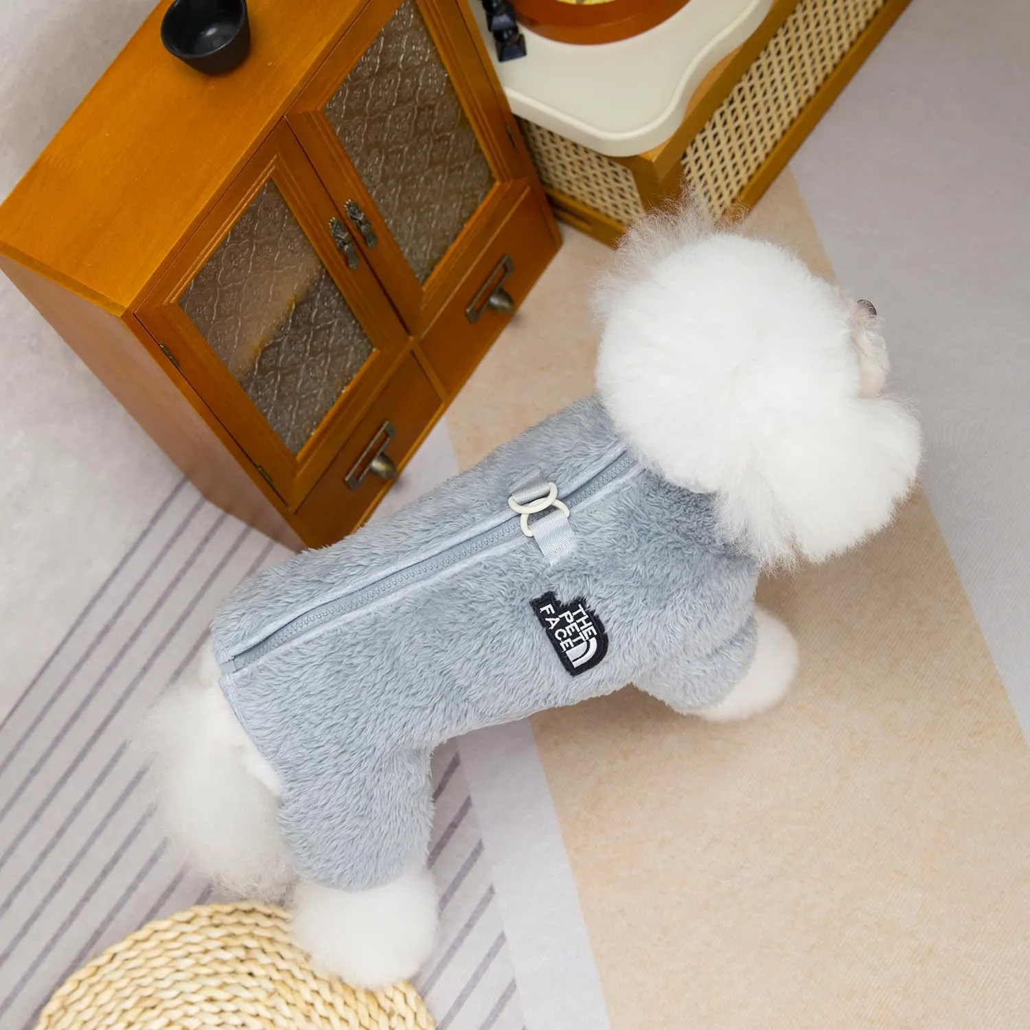 Izefia Cane Maglione Vestiti Abbigliamento Pile Maglioni di Lana Tutina Inverno Caldo Felpa Camicia 4 Gambe Tuta Pigiama Alla Moda Pet Face Modello Maglione per Cani di Piccola Taglia Gatto Medio - immagine 5