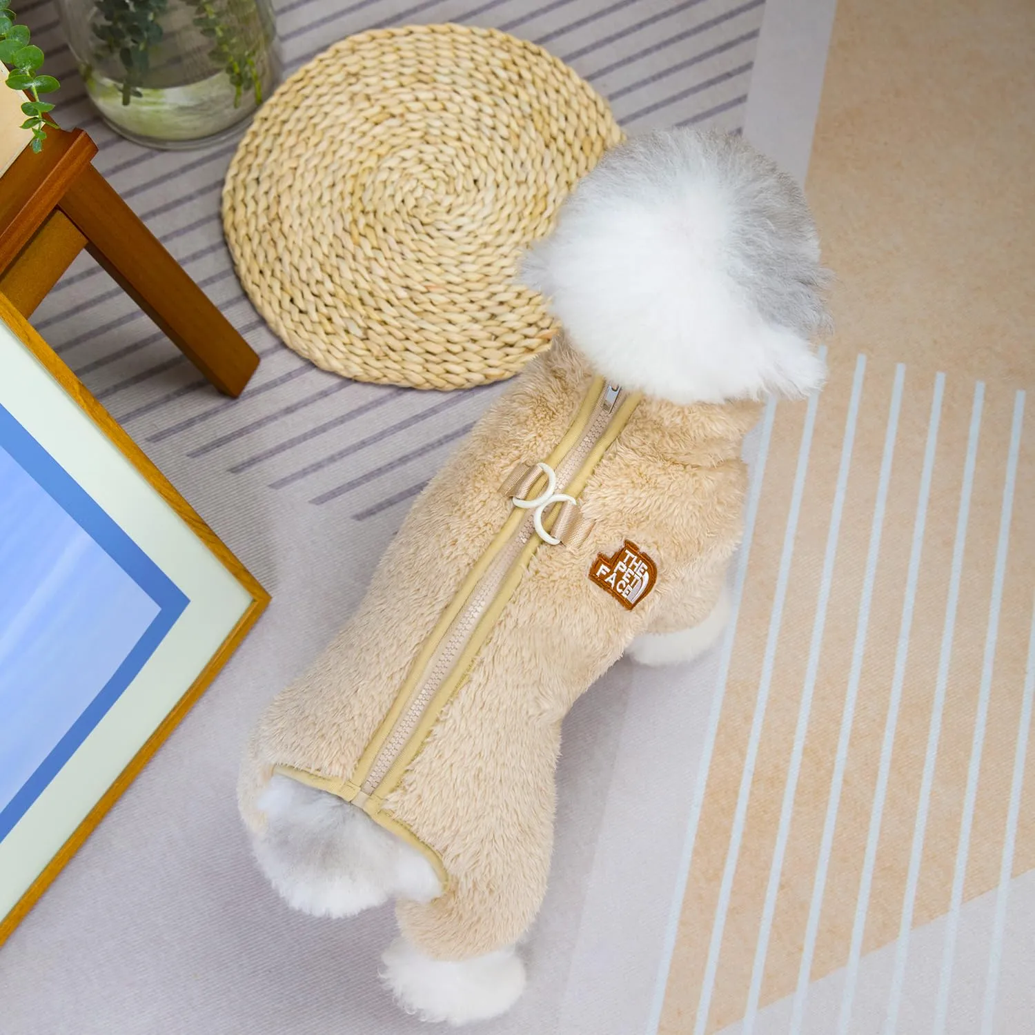 Izefia Cane Maglione Vestiti Abbigliamento Pile Maglioni di Lana Tutina Inverno Caldo Felpa Camicia 4 Gambe Tuta Pigiama Alla Moda Pet Face Modello Maglione per Cani di Piccola Taglia Gatto Medio - immagine 4
