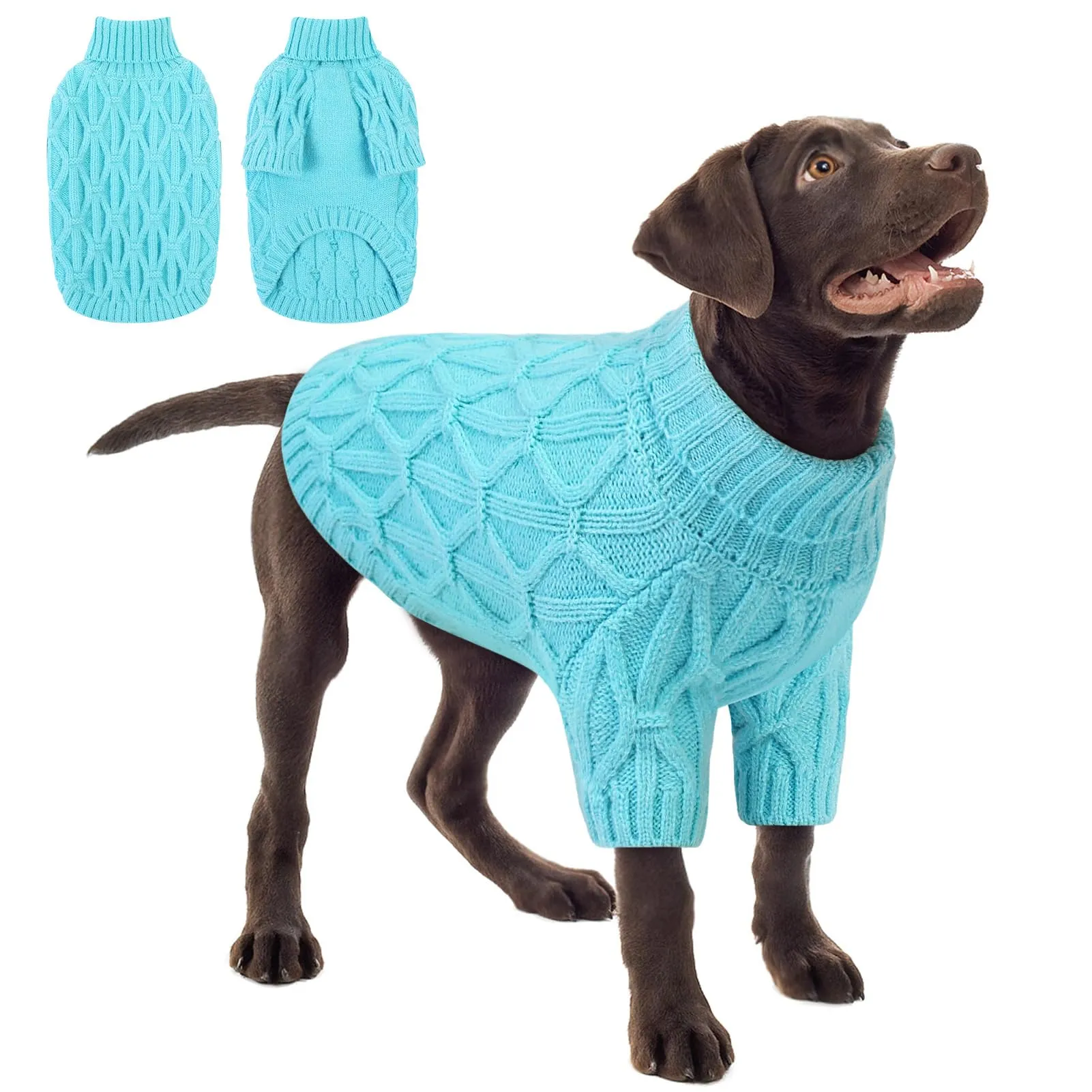 Queenmore Maglione per Whippet, Maglioncino Cane Morbida e Calda, Felpa Cane Grande per Labrador, Golden Retriever e Border Collie, Lago blu, 2XL - immagine 1