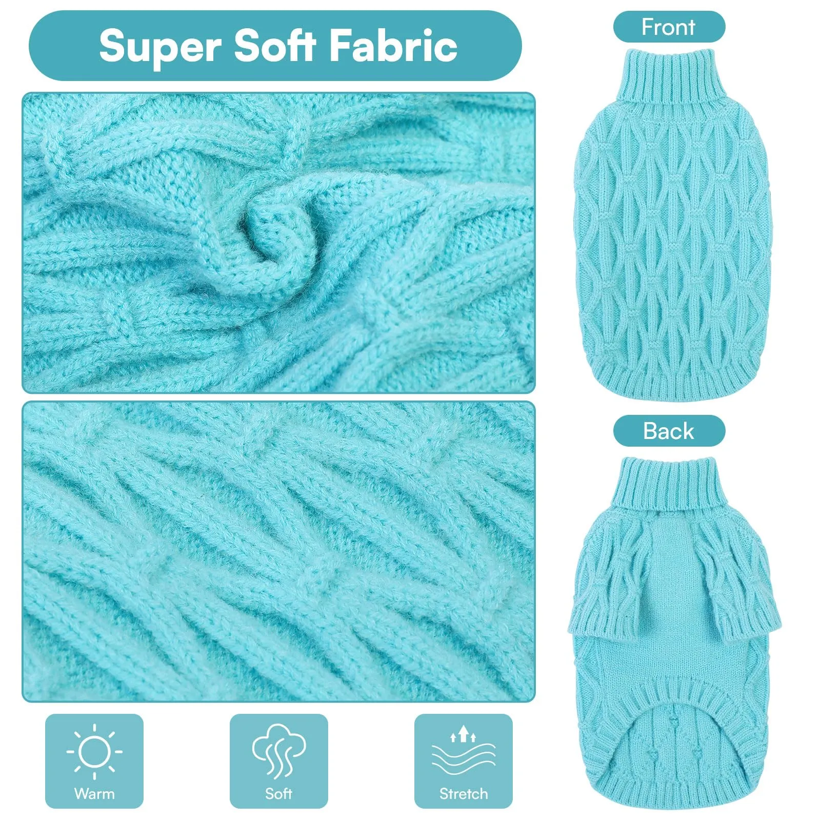 Queenmore Maglione per Whippet, Maglioncino Cane Morbida e Calda, Felpa Cane Grande per Labrador, Golden Retriever e Border Collie, Lago blu, 2XL - immagine 2